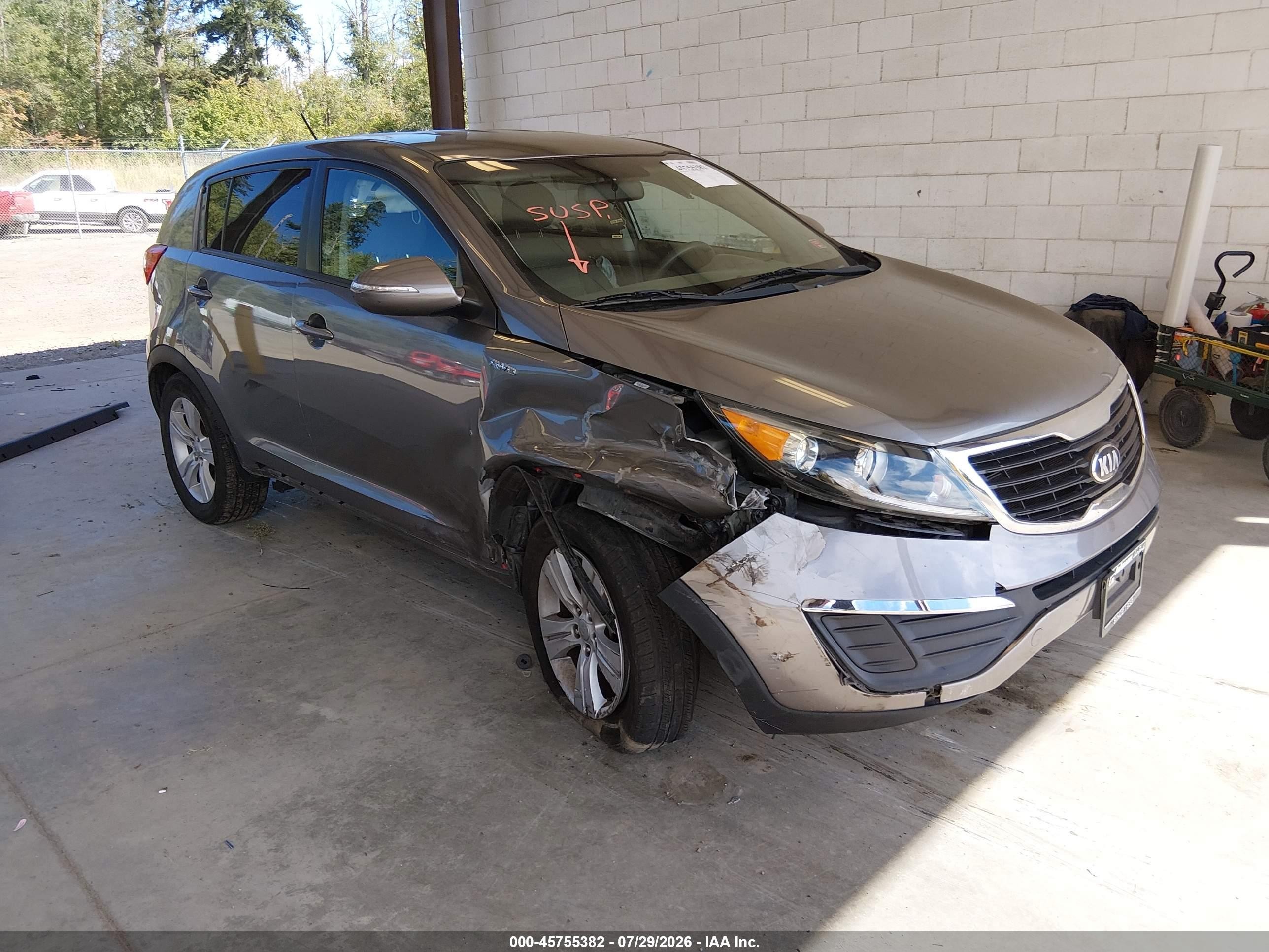 2013 Kia Sportage Lx Brown vin: KNDPBCA27D7486734
