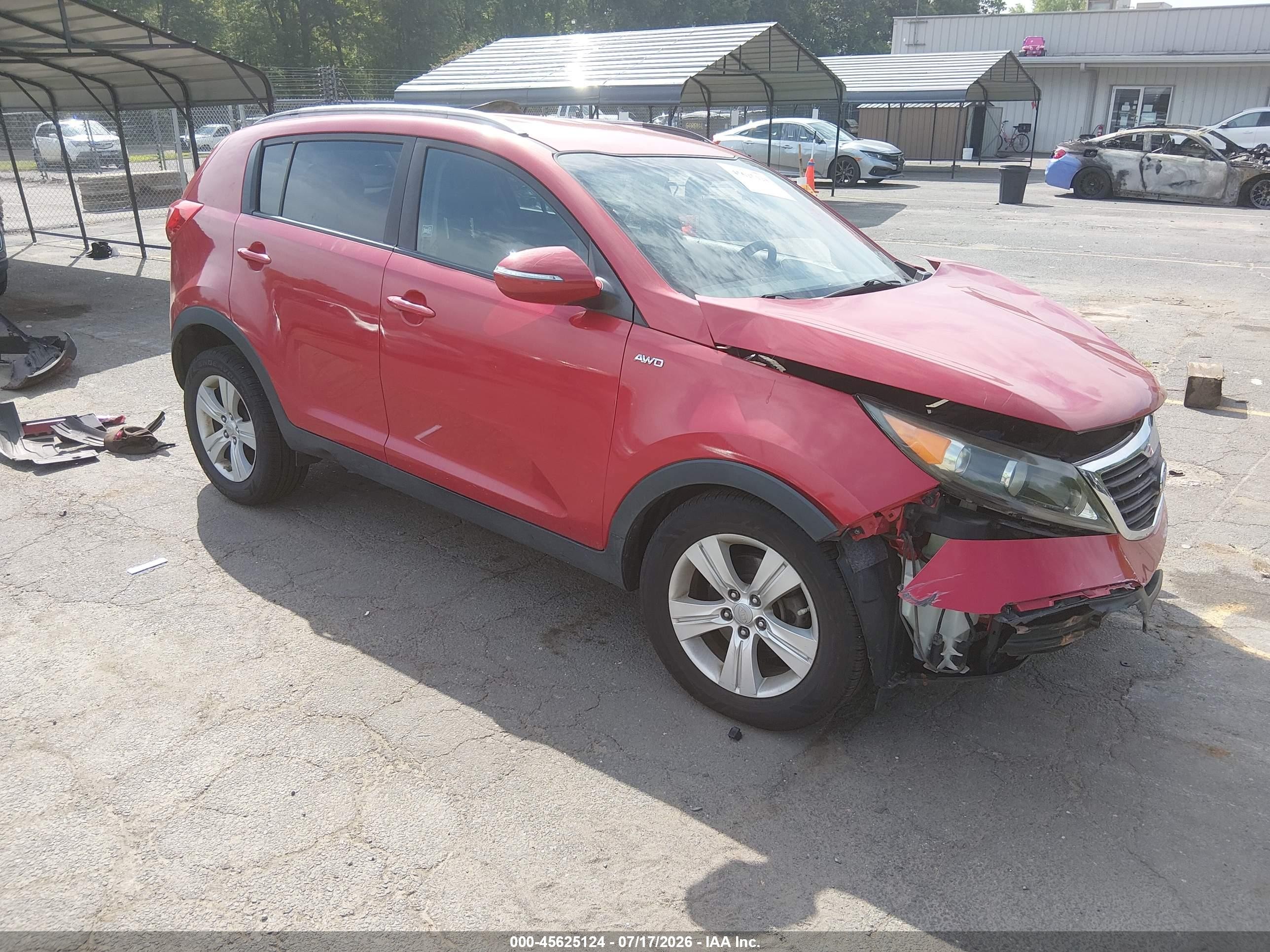 2011 Kia Sportage Lx Red vin: KNDPBCA28B7076019