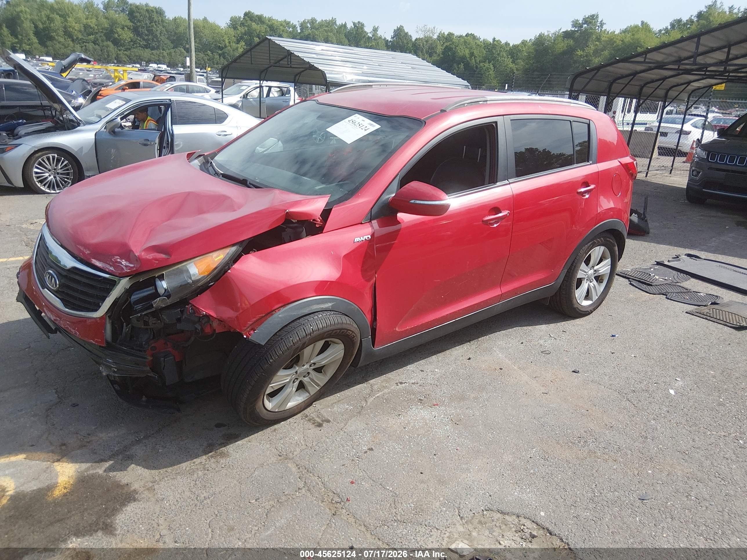 2011 Kia Sportage Lx Red vin: KNDPBCA28B7076019