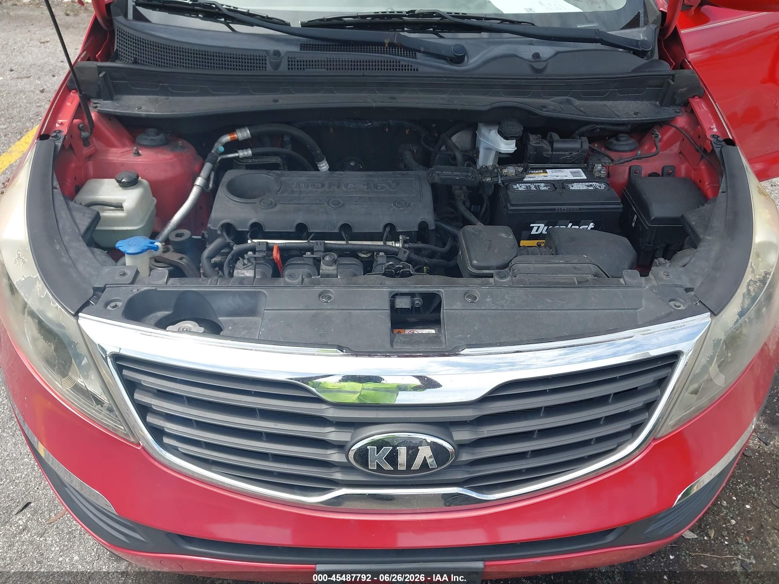 2013 Kia Sportage Lx Red vin: KNDPBCA28D7535472