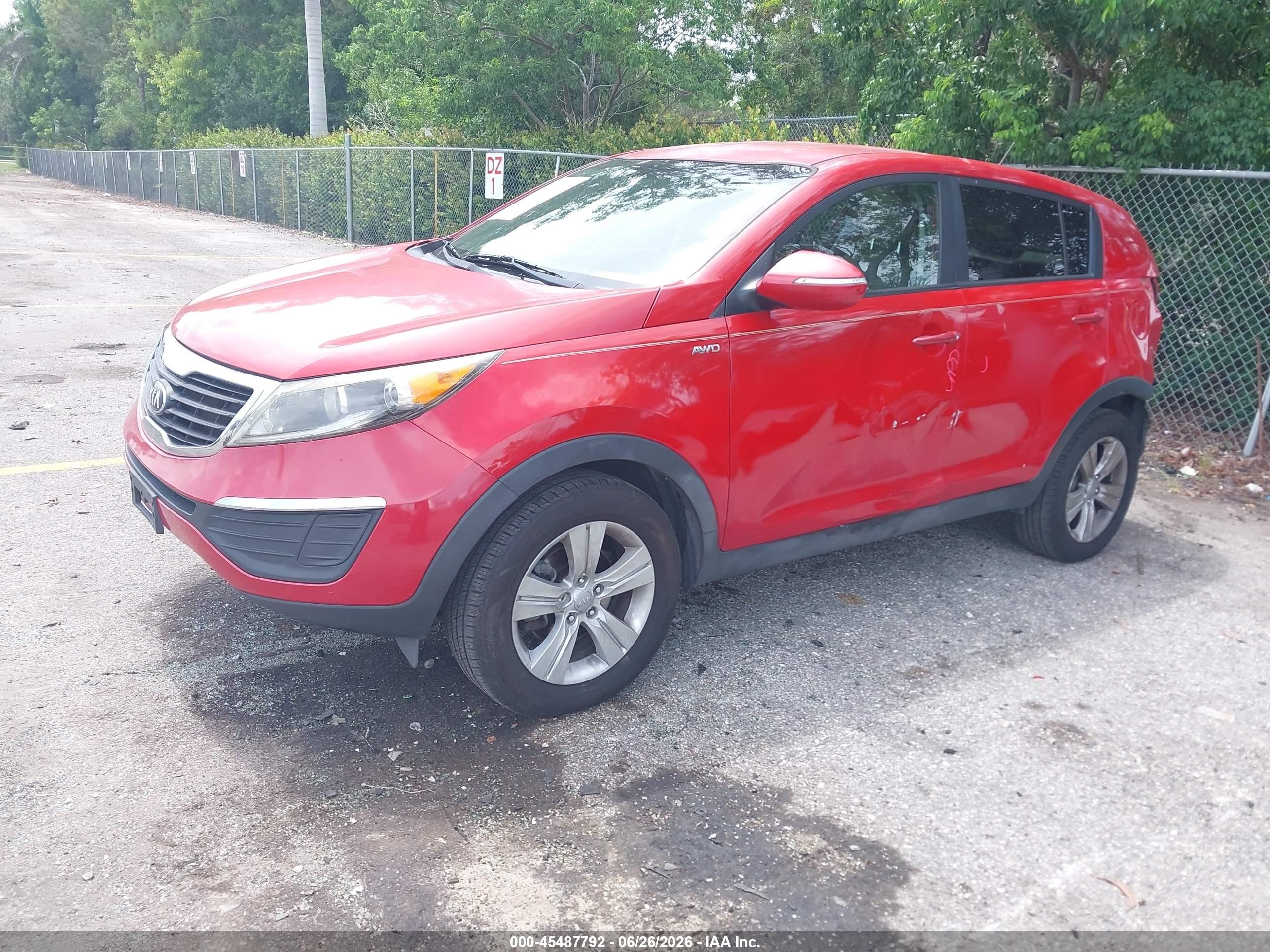 2013 Kia Sportage Lx Red vin: KNDPBCA28D7535472