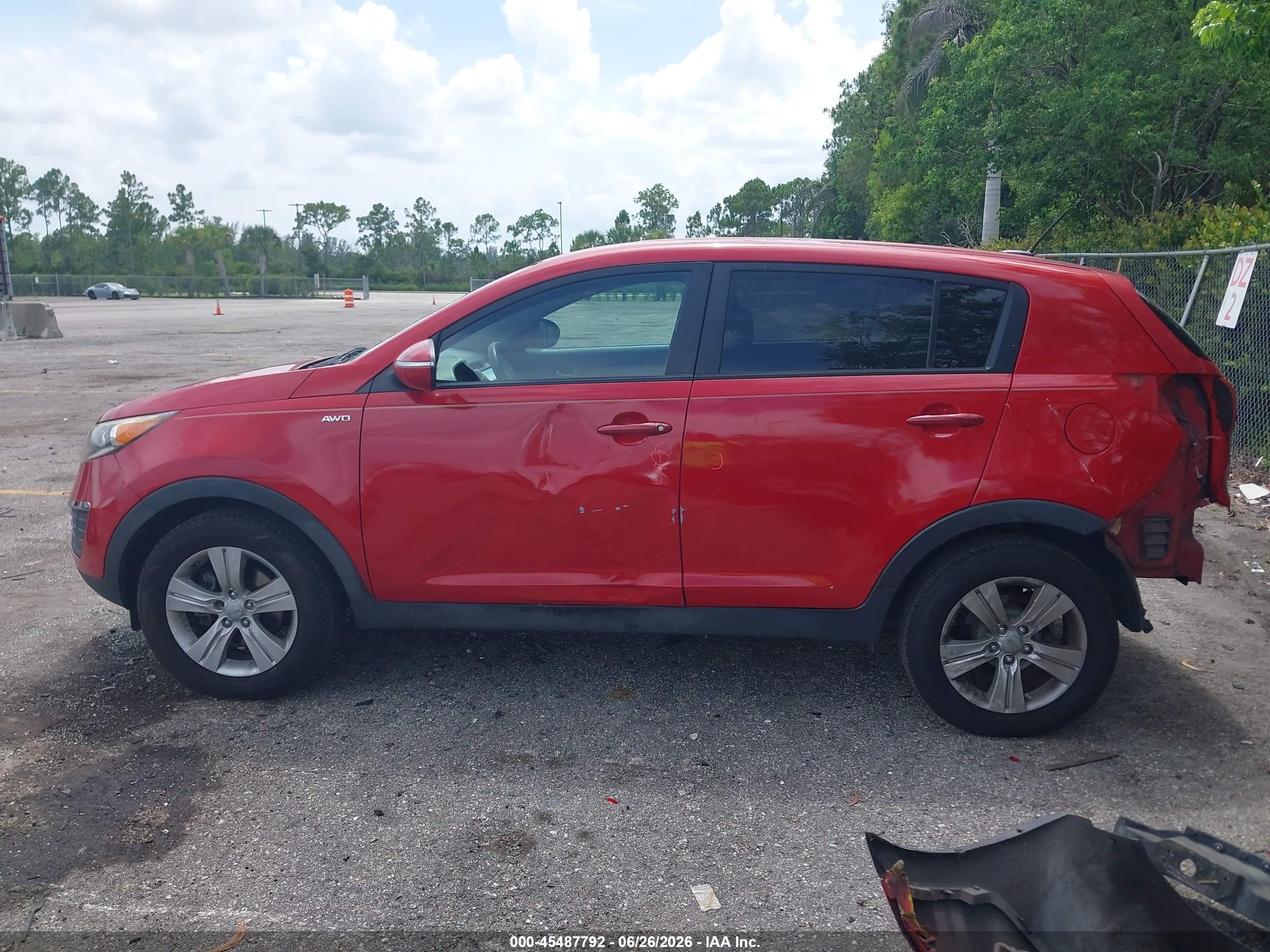 2013 Kia Sportage Lx Red vin: KNDPBCA28D7535472