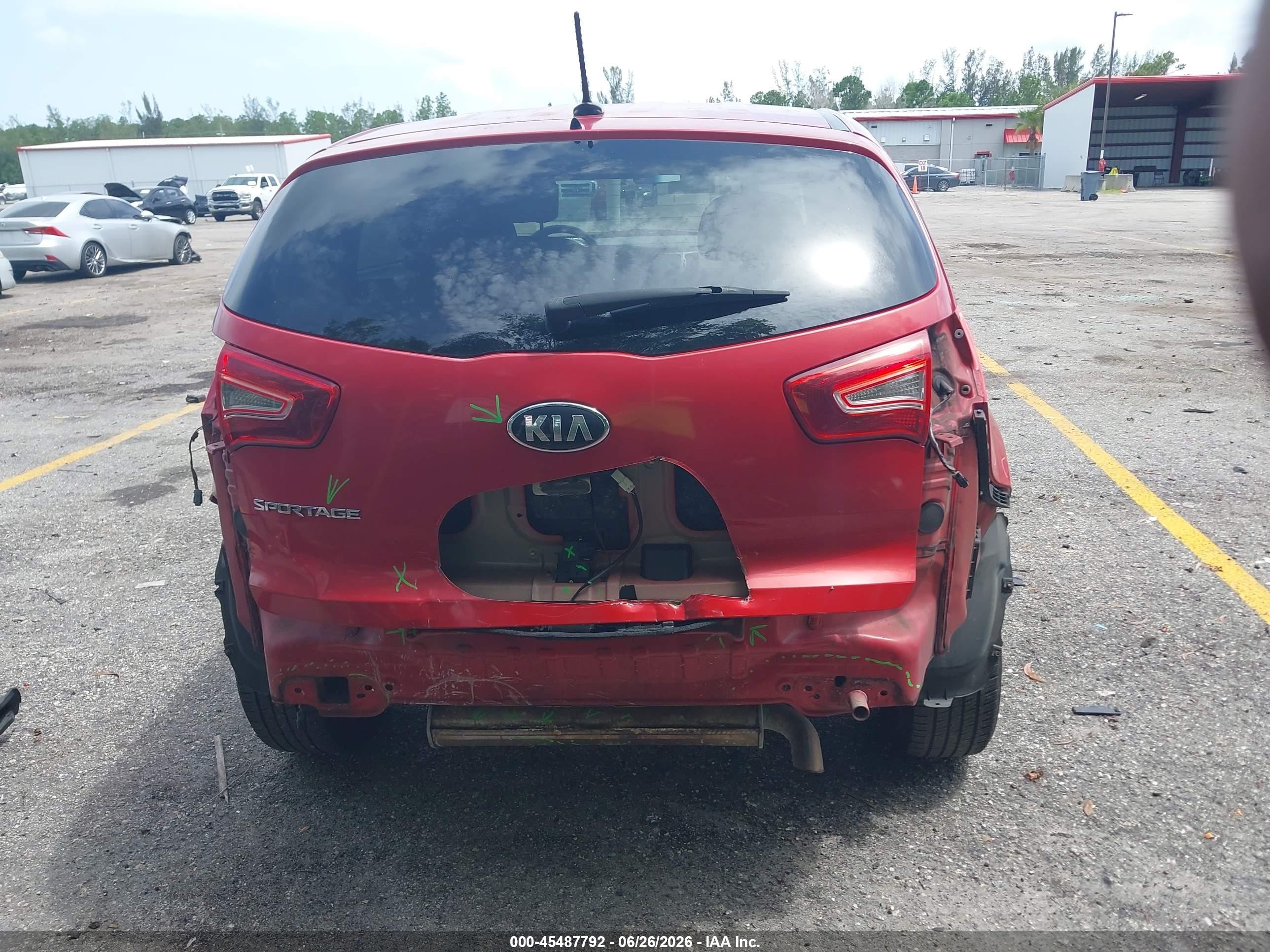 2013 Kia Sportage Lx Red vin: KNDPBCA28D7535472