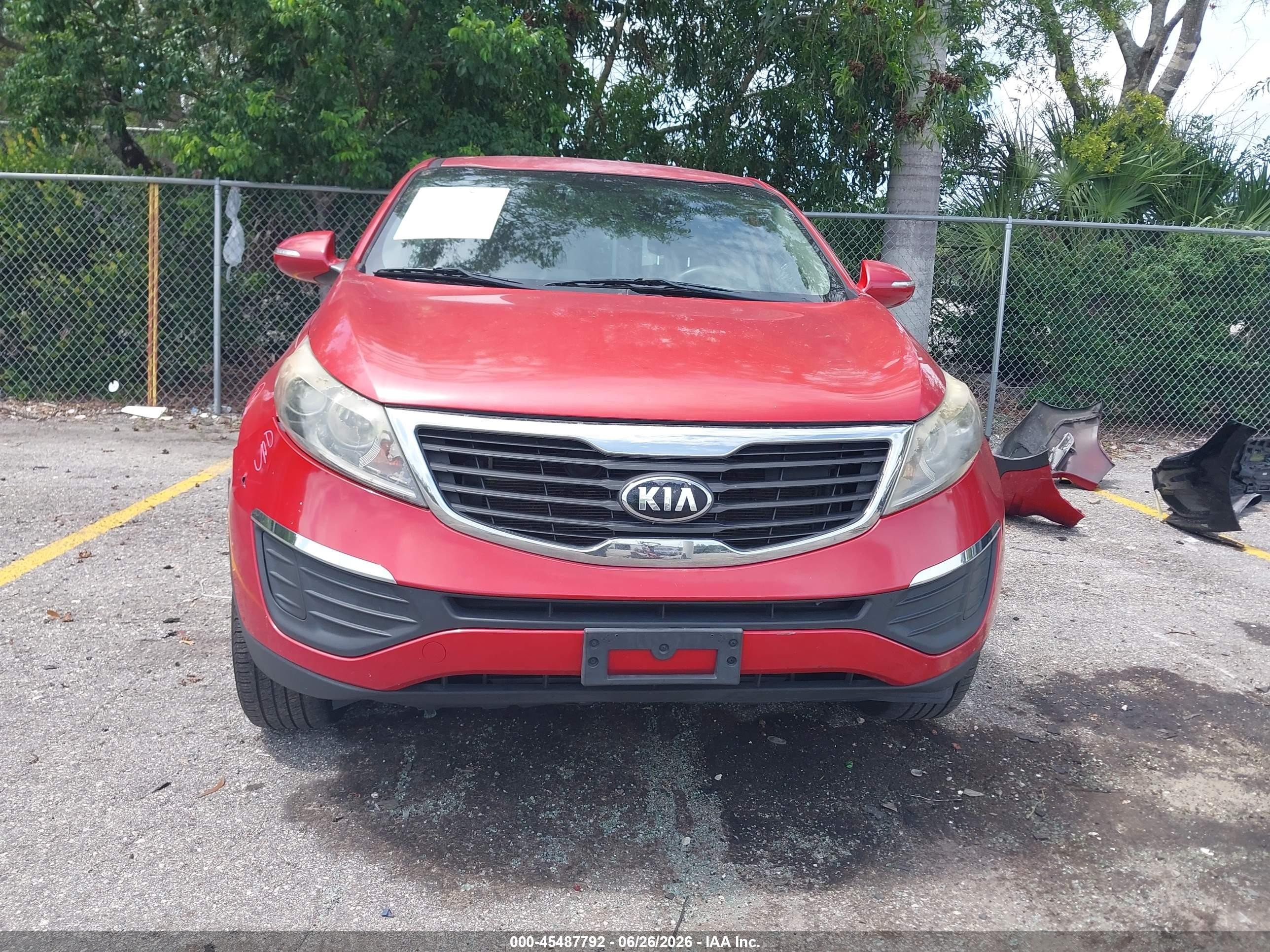 2013 Kia Sportage Lx Red vin: KNDPBCA28D7535472