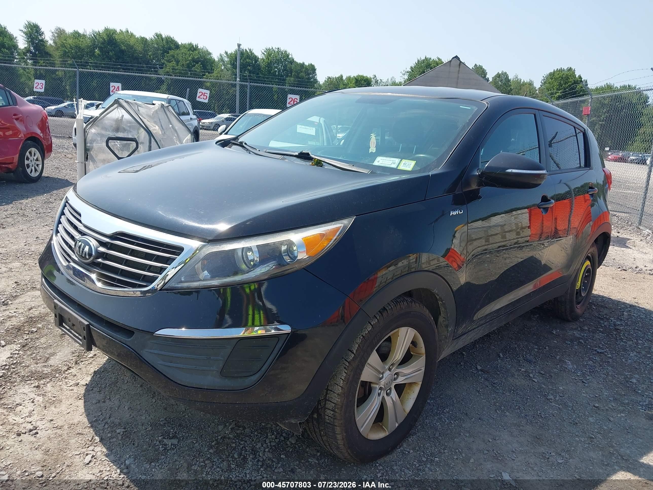 2013 Kia Sportage Lx Black vin: KNDPBCA29D7475587