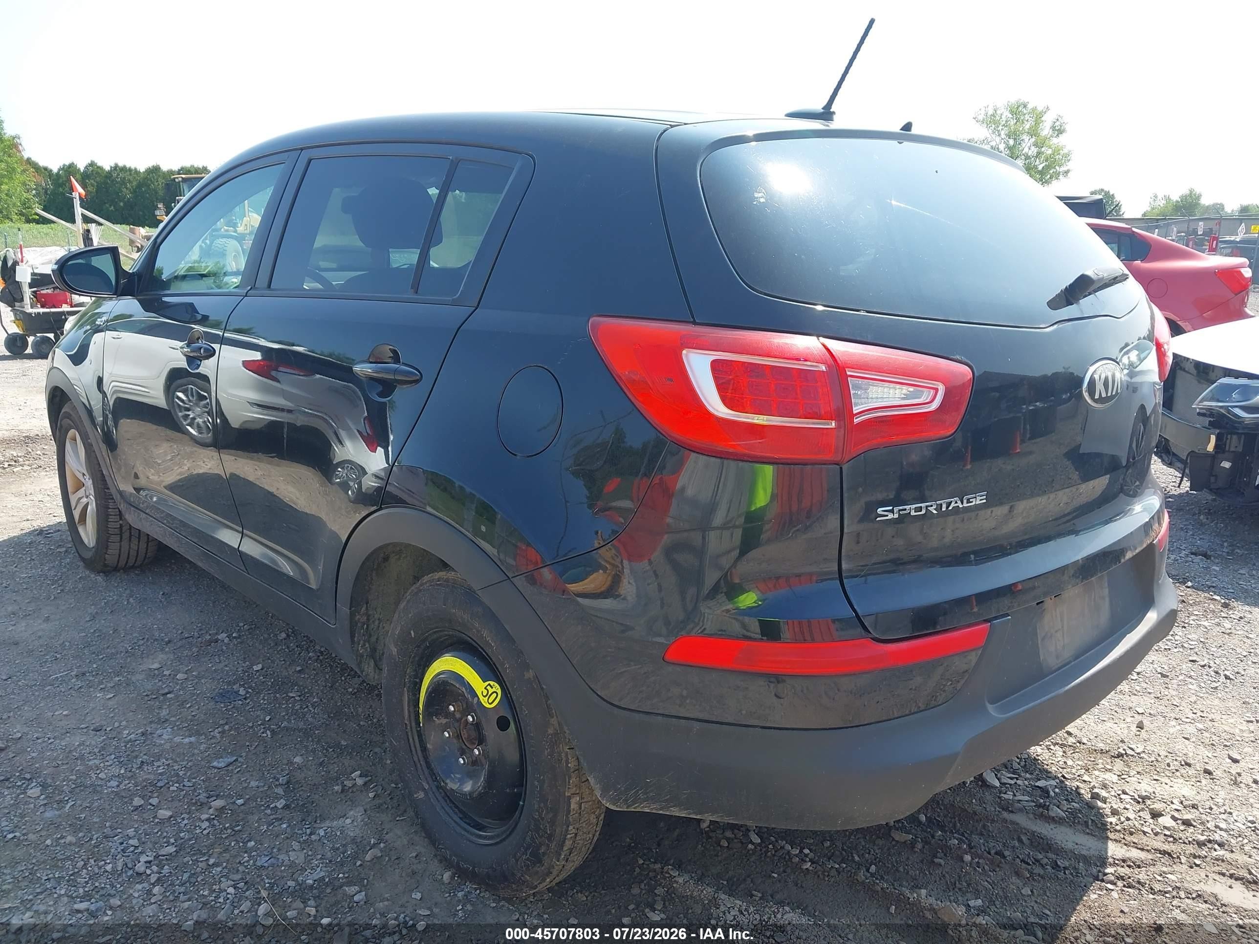 2013 Kia Sportage Lx Black vin: KNDPBCA29D7475587