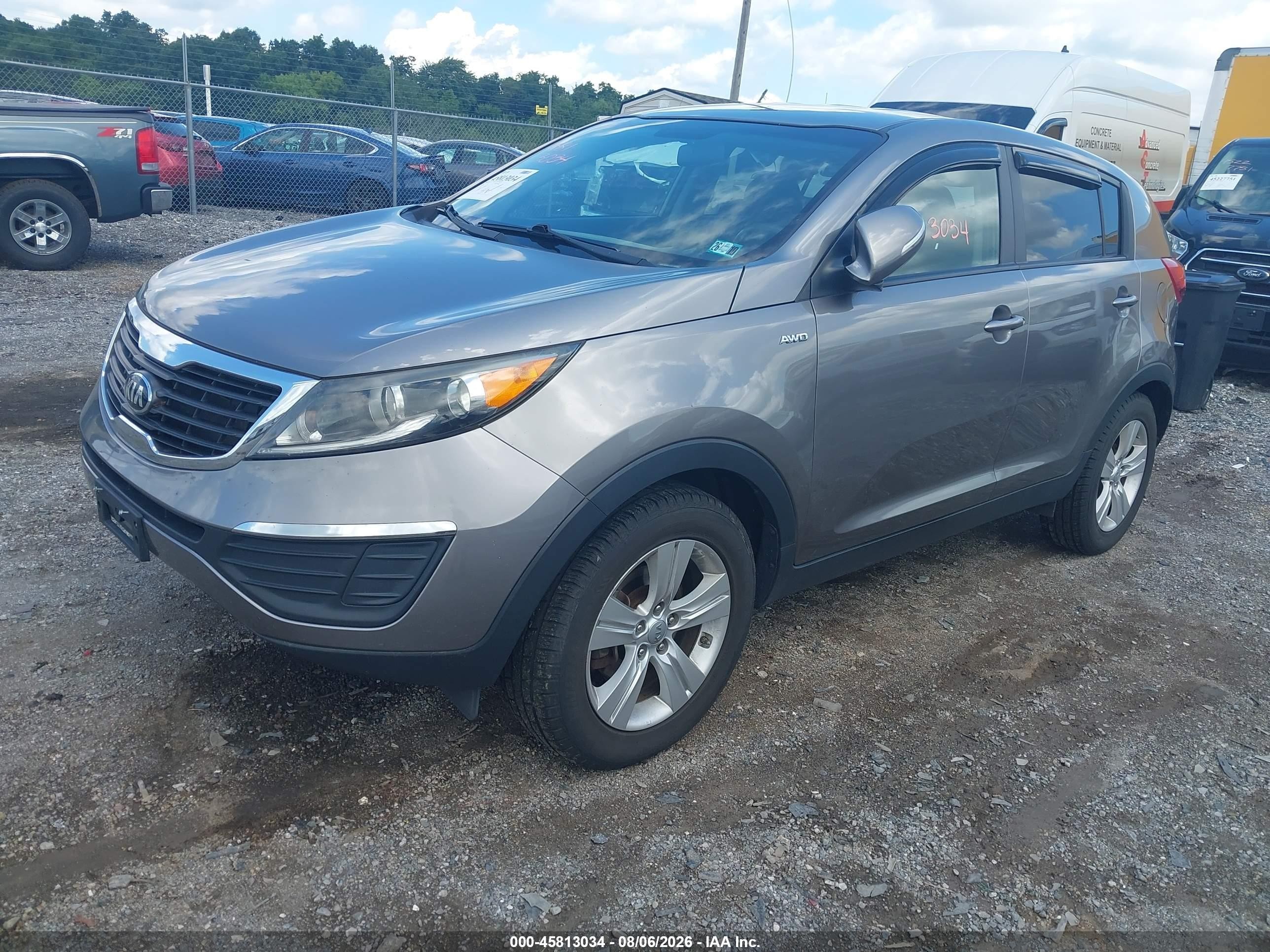 2013 Kia Sportage Lx Gray vin: KNDPBCA29D7493586