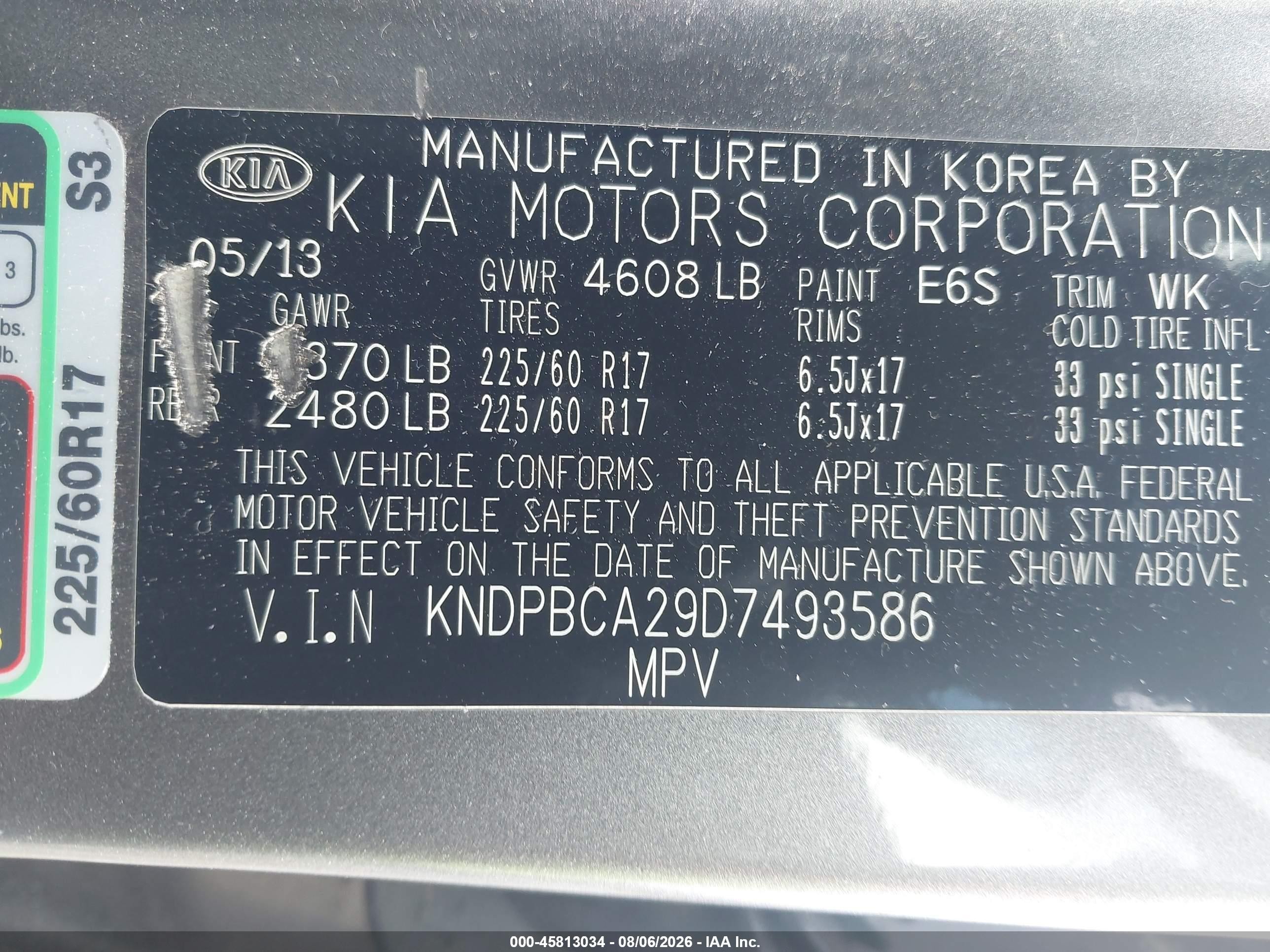 2013 Kia Sportage Lx Gray vin: KNDPBCA29D7493586