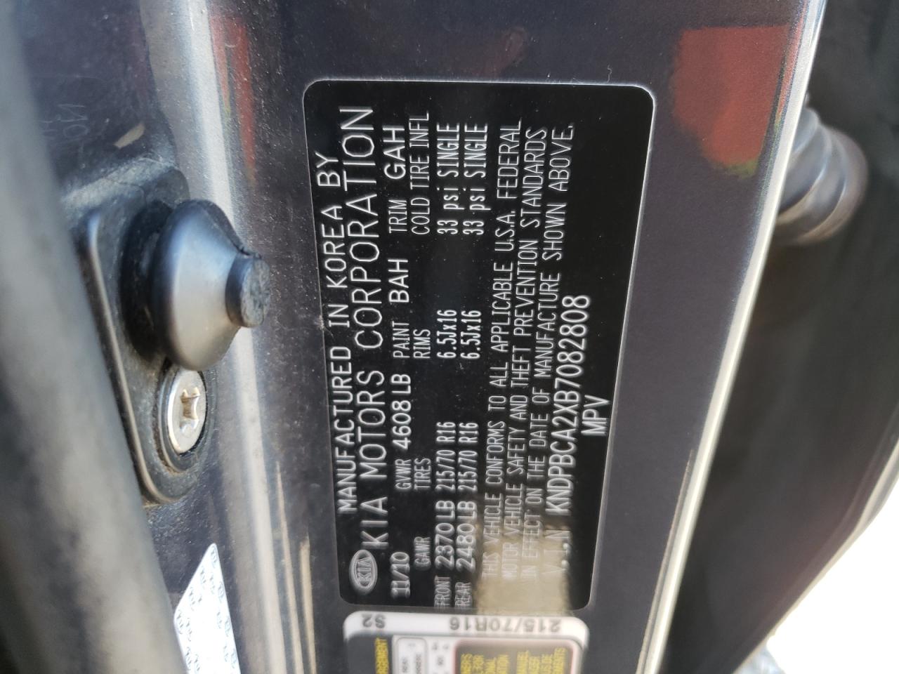 2011 Kia Sportage Lx Blue vin: KNDPBCA2XB7082808