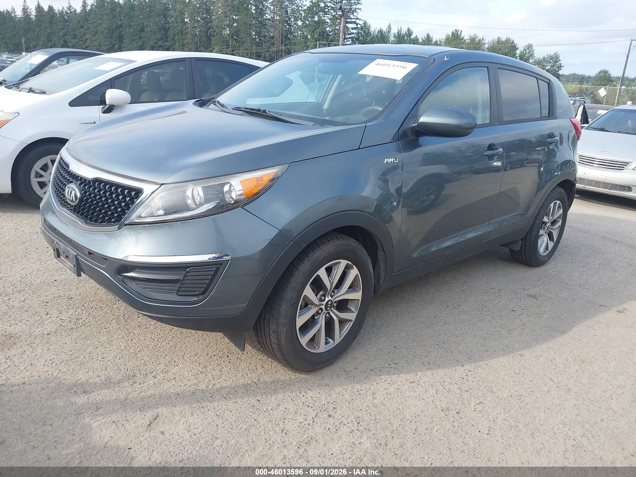 2014 Kia Sportage Lx Gray vin: KNDPBCAC0E7560151