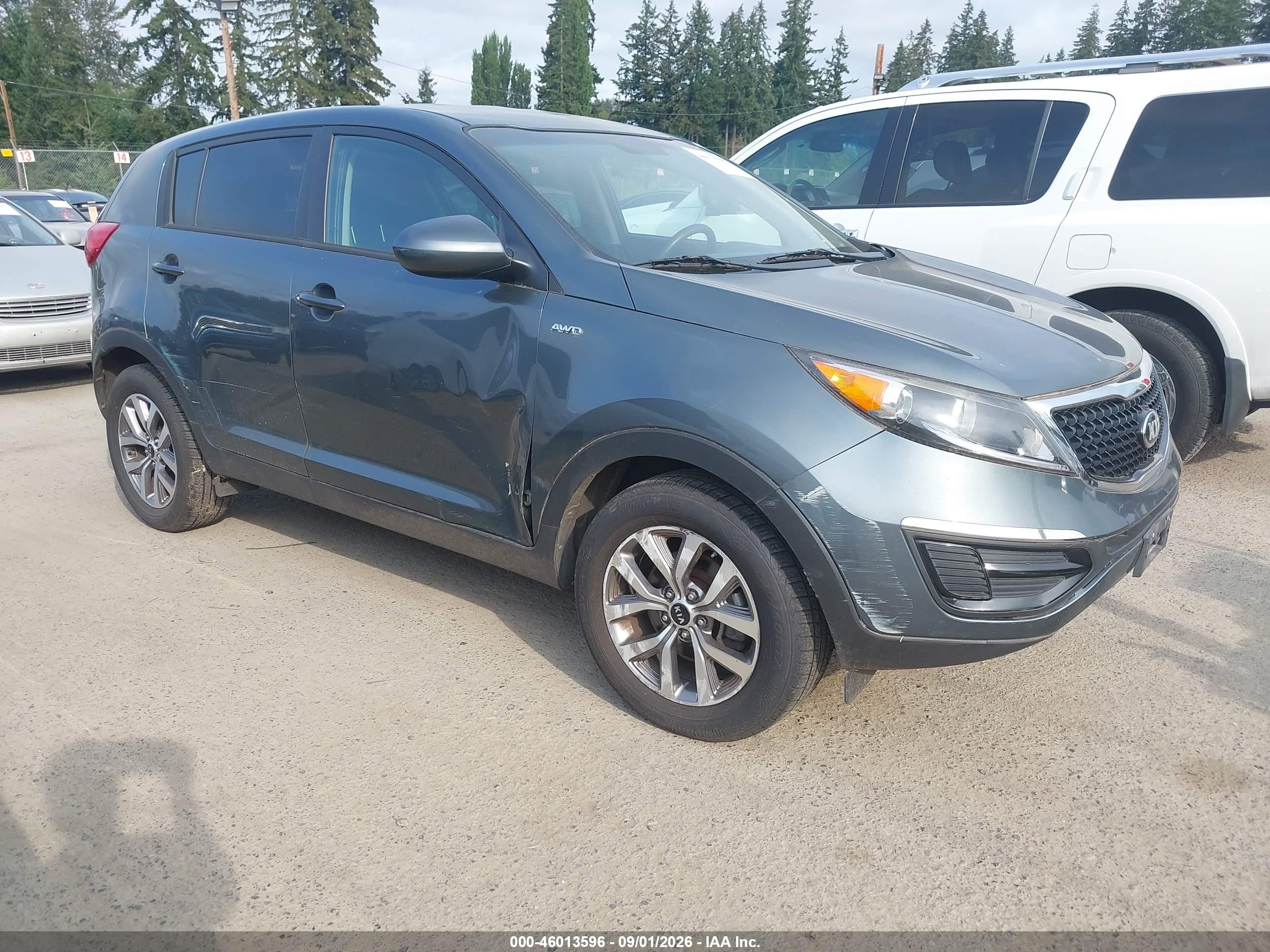 2014 Kia Sportage Lx Gray vin: KNDPBCAC0E7560151