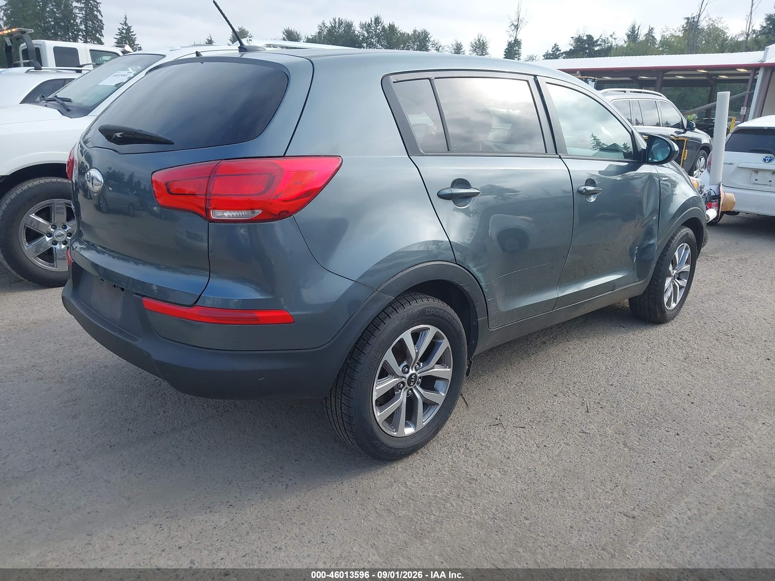 2014 Kia Sportage Lx Gray vin: KNDPBCAC0E7560151