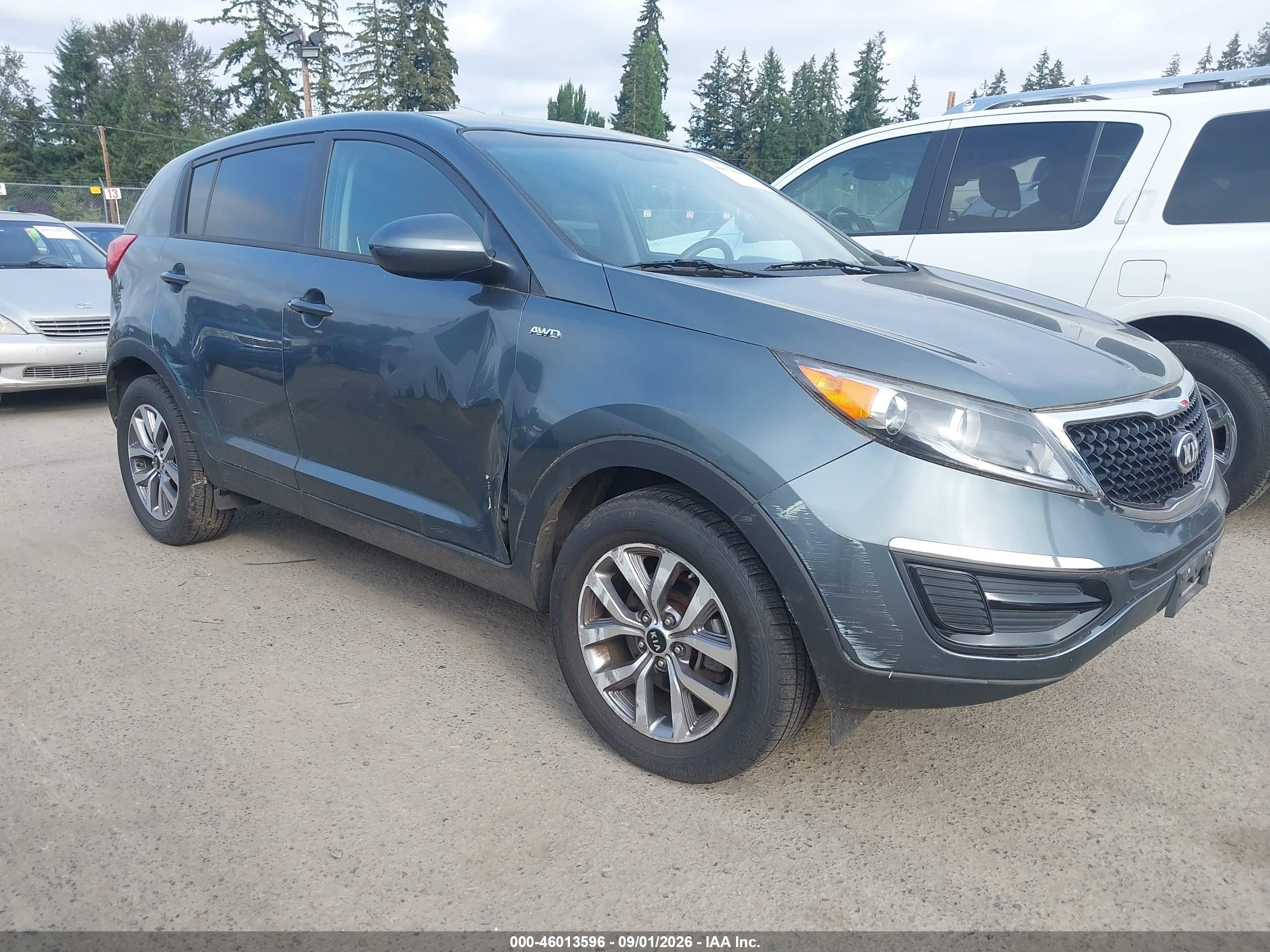 2014 Kia Sportage Lx Gray vin: KNDPBCAC0E7560151