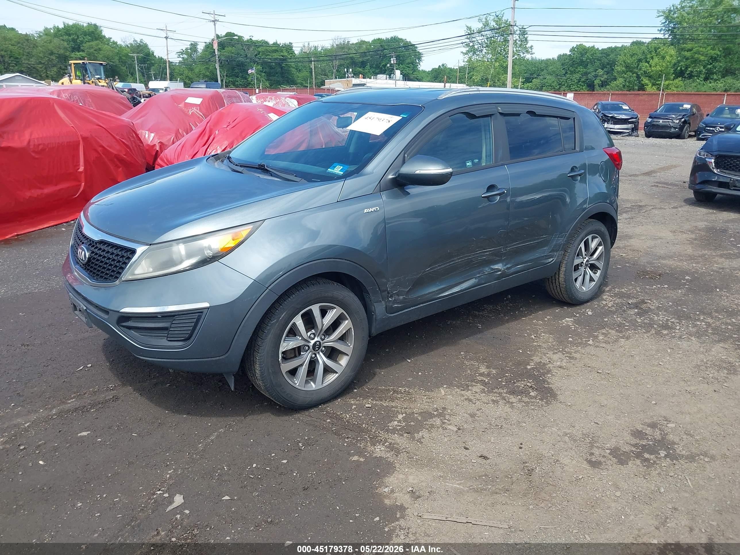 2014 Kia Sportage Lx Gray vin: KNDPBCAC0E7578150