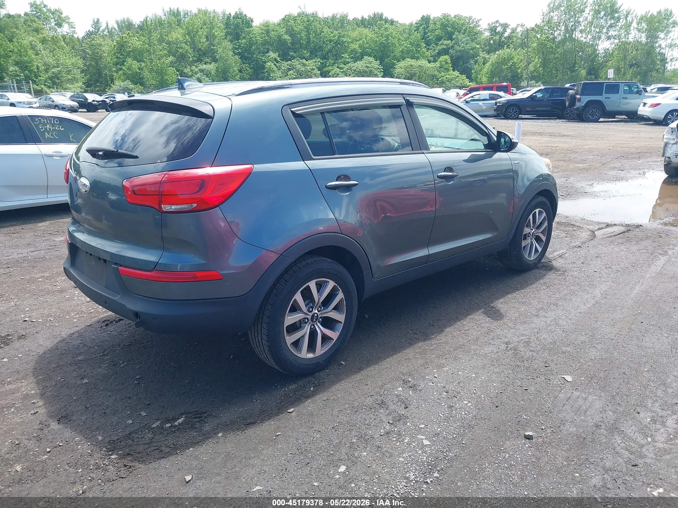 2014 Kia Sportage Lx Gray vin: KNDPBCAC0E7578150