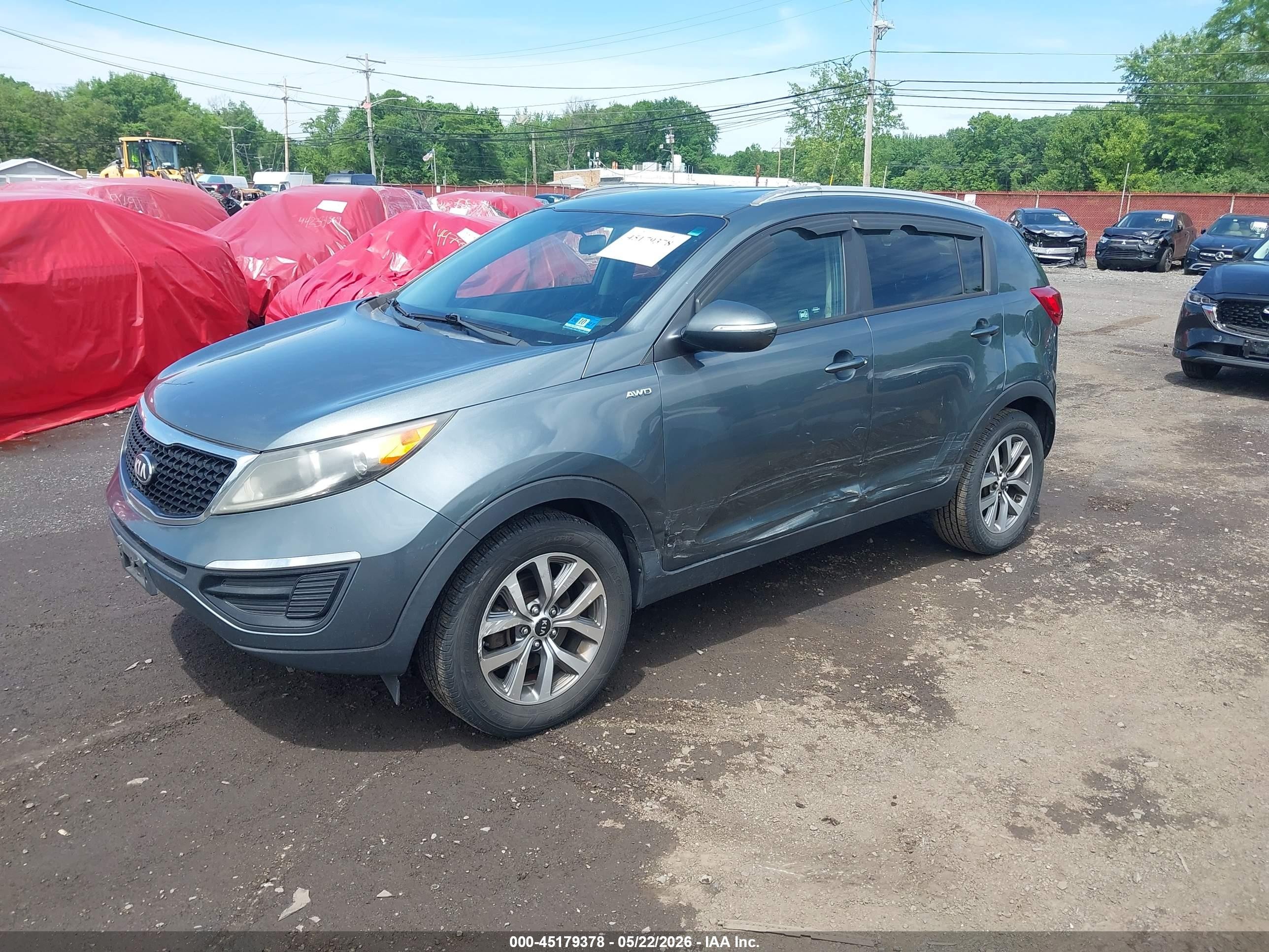 2014 Kia Sportage Lx Gray vin: KNDPBCAC0E7578150