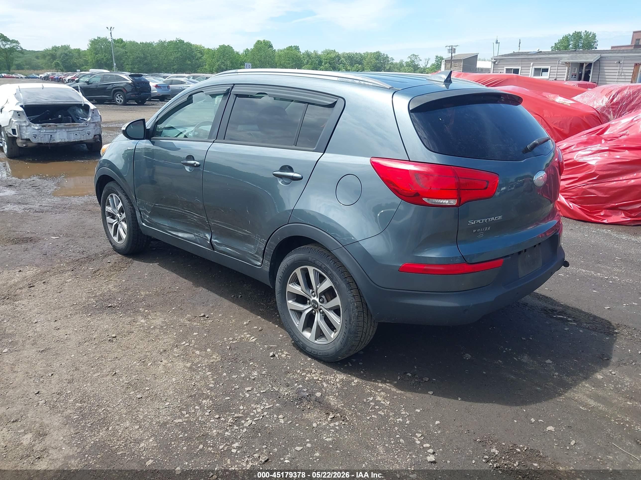 2014 Kia Sportage Lx Gray vin: KNDPBCAC0E7578150