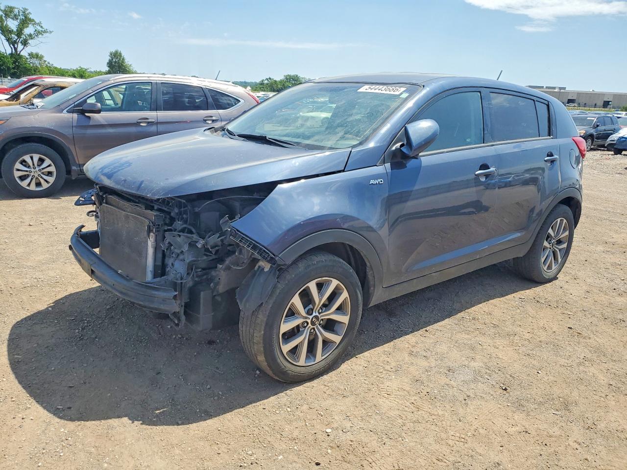 2014 Kia Sportage Lx Gray vin: KNDPBCAC0E7586054