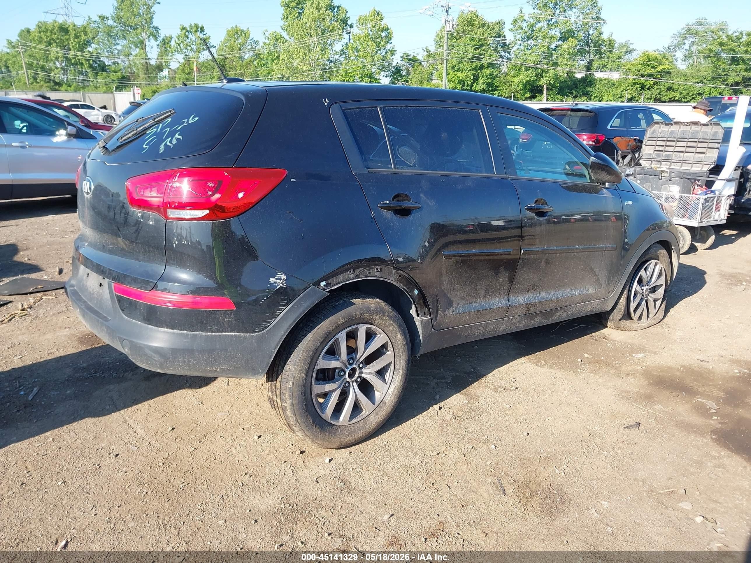 2014 Kia Sportage Lx Черный vin: KNDPBCAC0E7646074