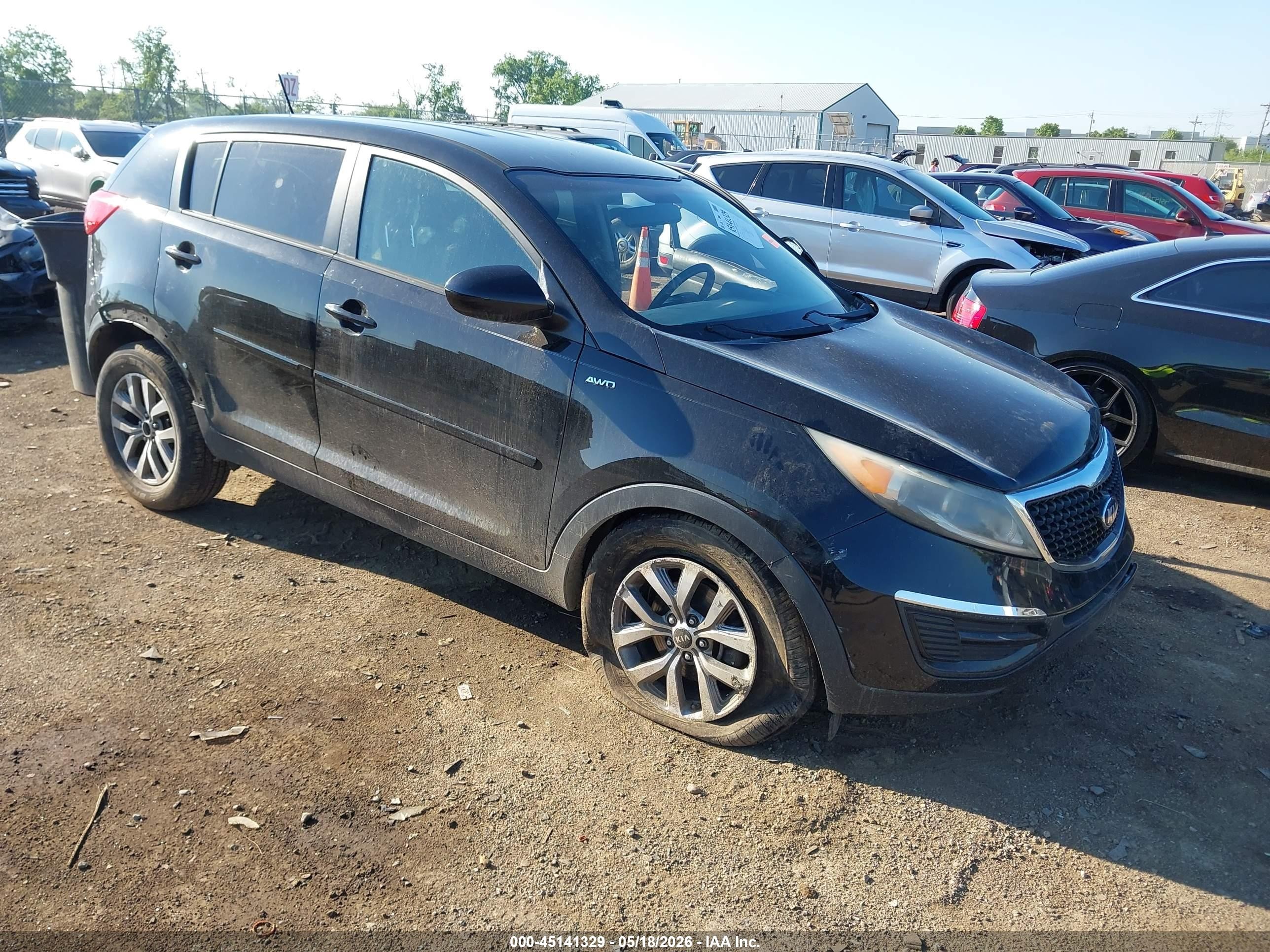 2014 Kia Sportage Lx Черный vin: KNDPBCAC0E7646074