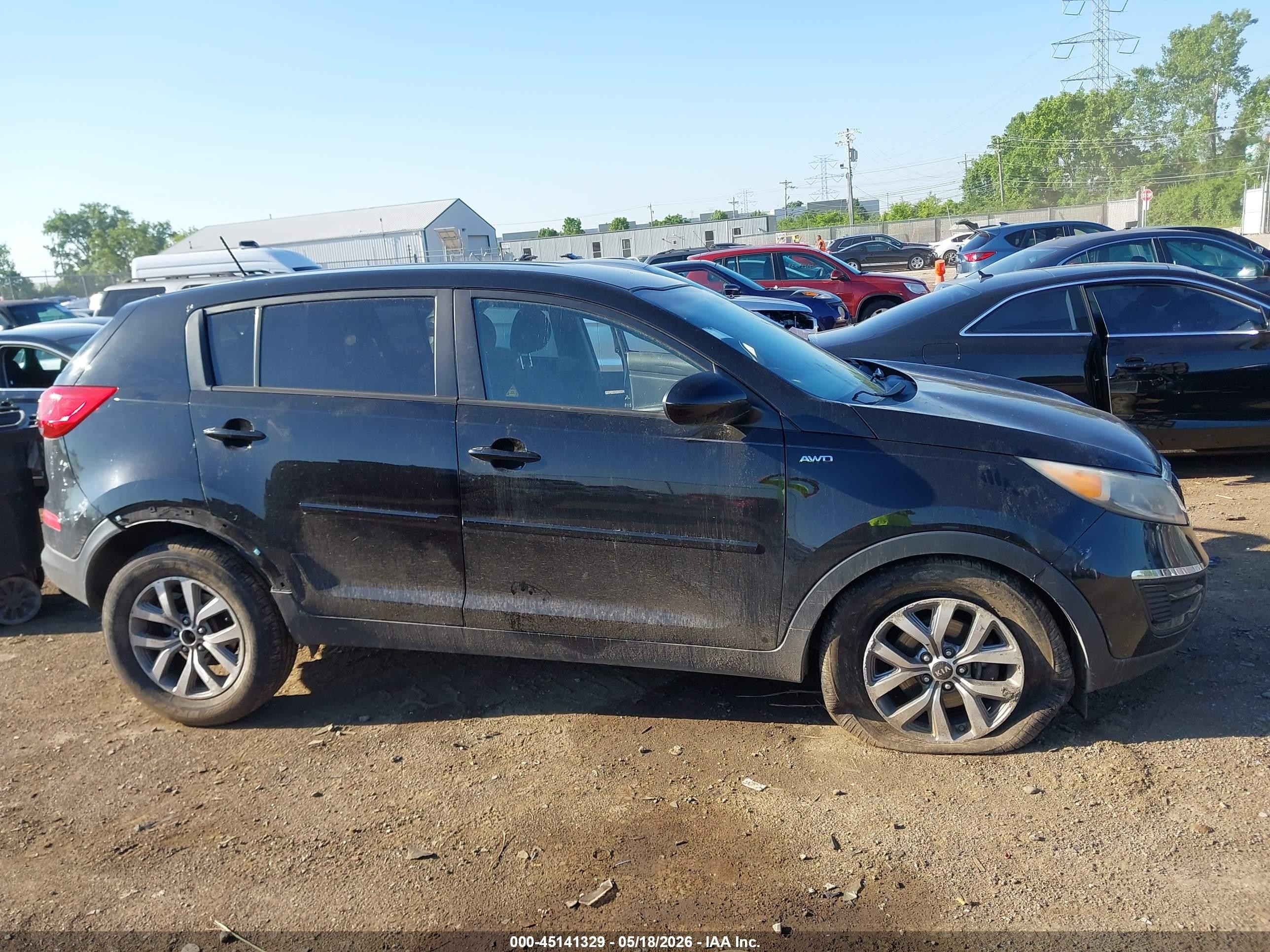2014 Kia Sportage Lx Черный vin: KNDPBCAC0E7646074