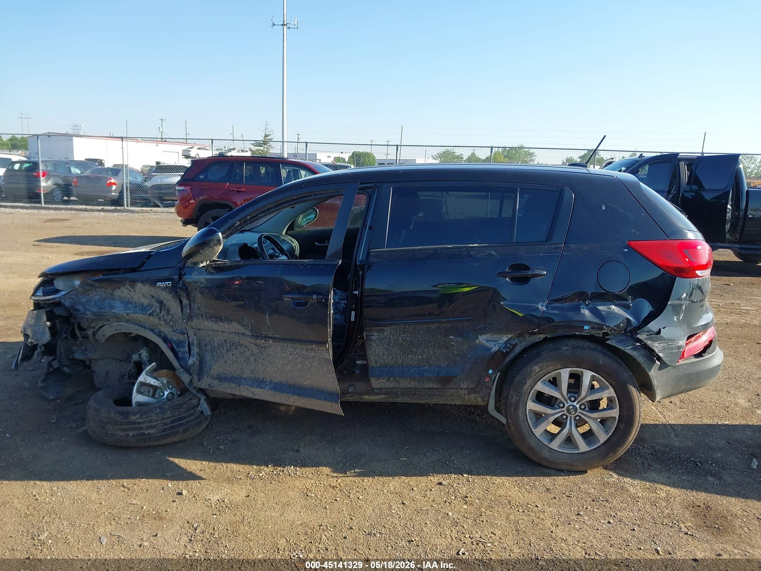 2014 Kia Sportage Lx Черный vin: KNDPBCAC0E7646074