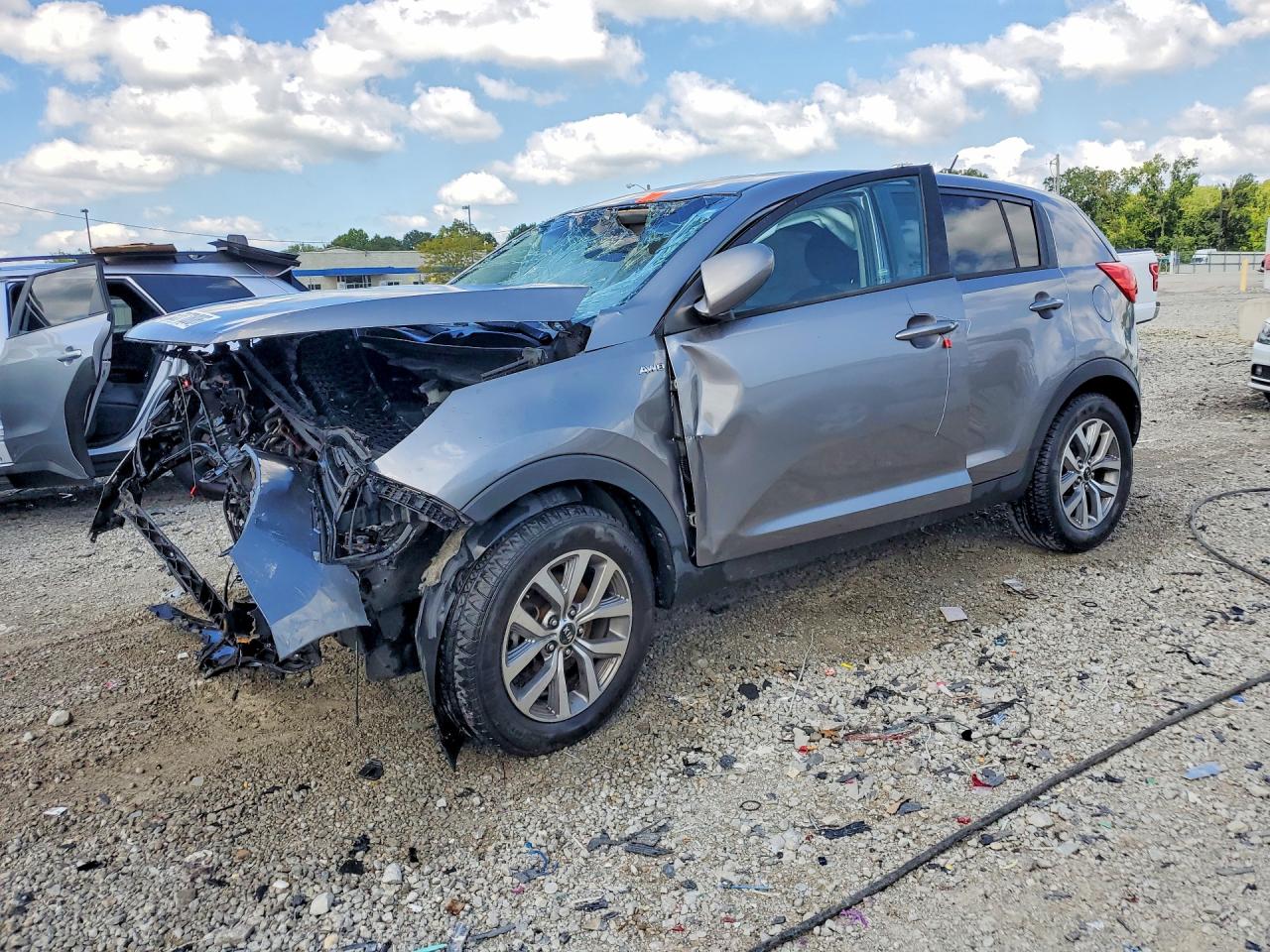 2015 Kia Sportage Lx Gray vin: KNDPBCAC0F7701043