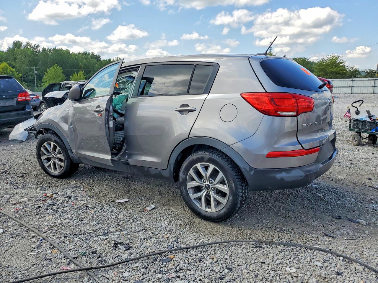 2015 Kia Sportage Lx Gray vin: KNDPBCAC0F7701043