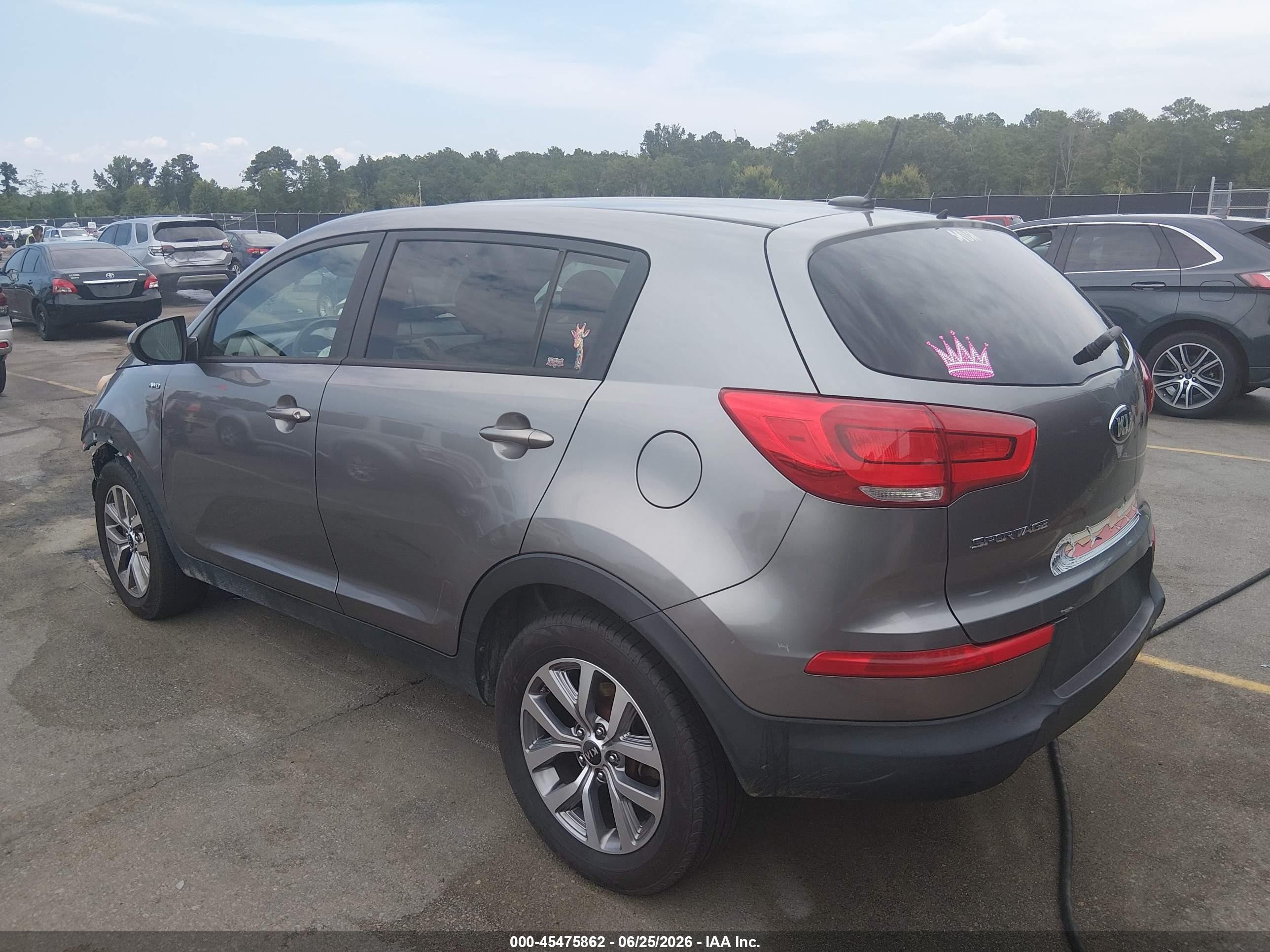 2015 Kia Sportage Lx Gray vin: KNDPBCAC0F7718408