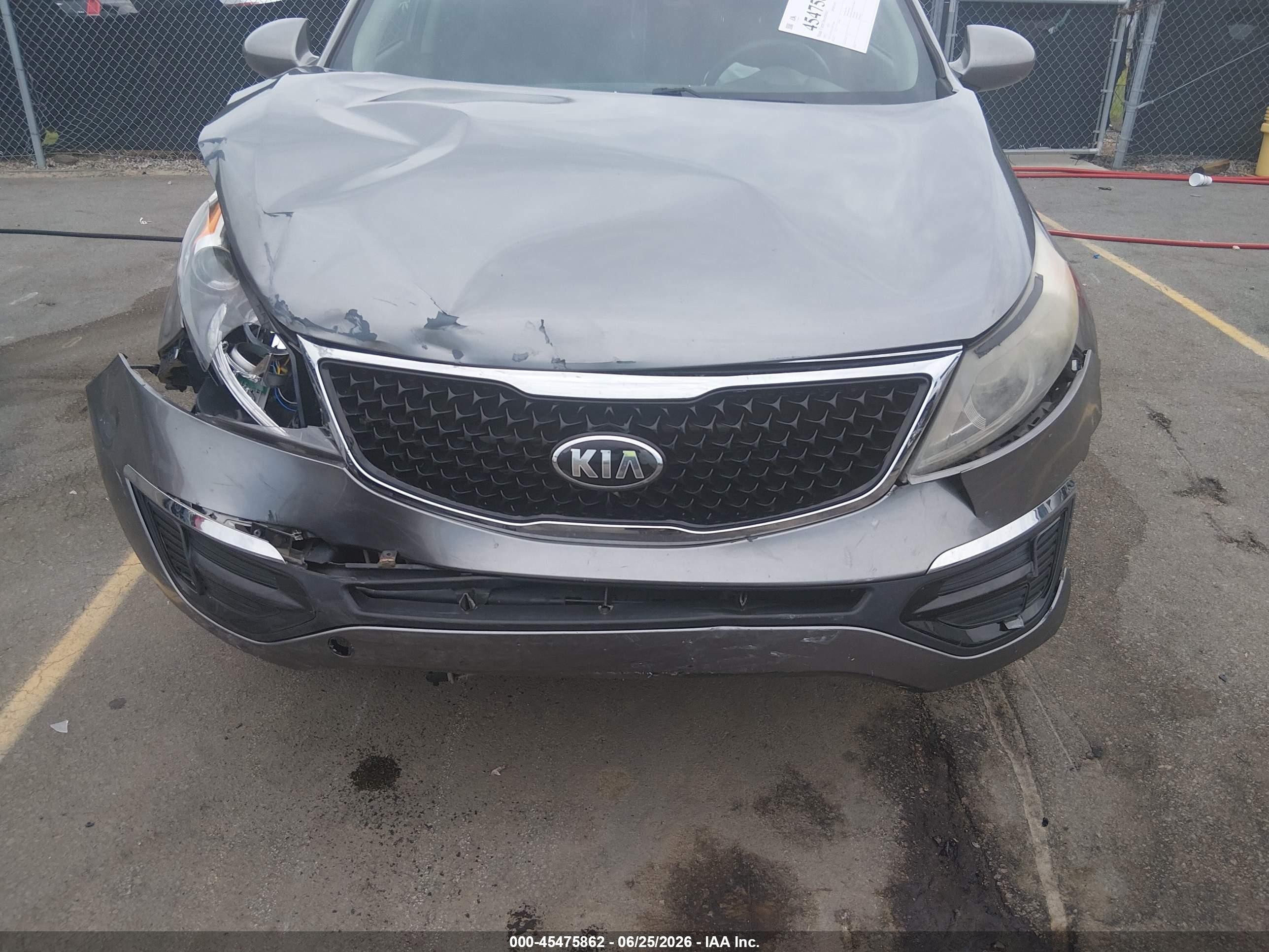2015 Kia Sportage Lx Gray vin: KNDPBCAC0F7718408
