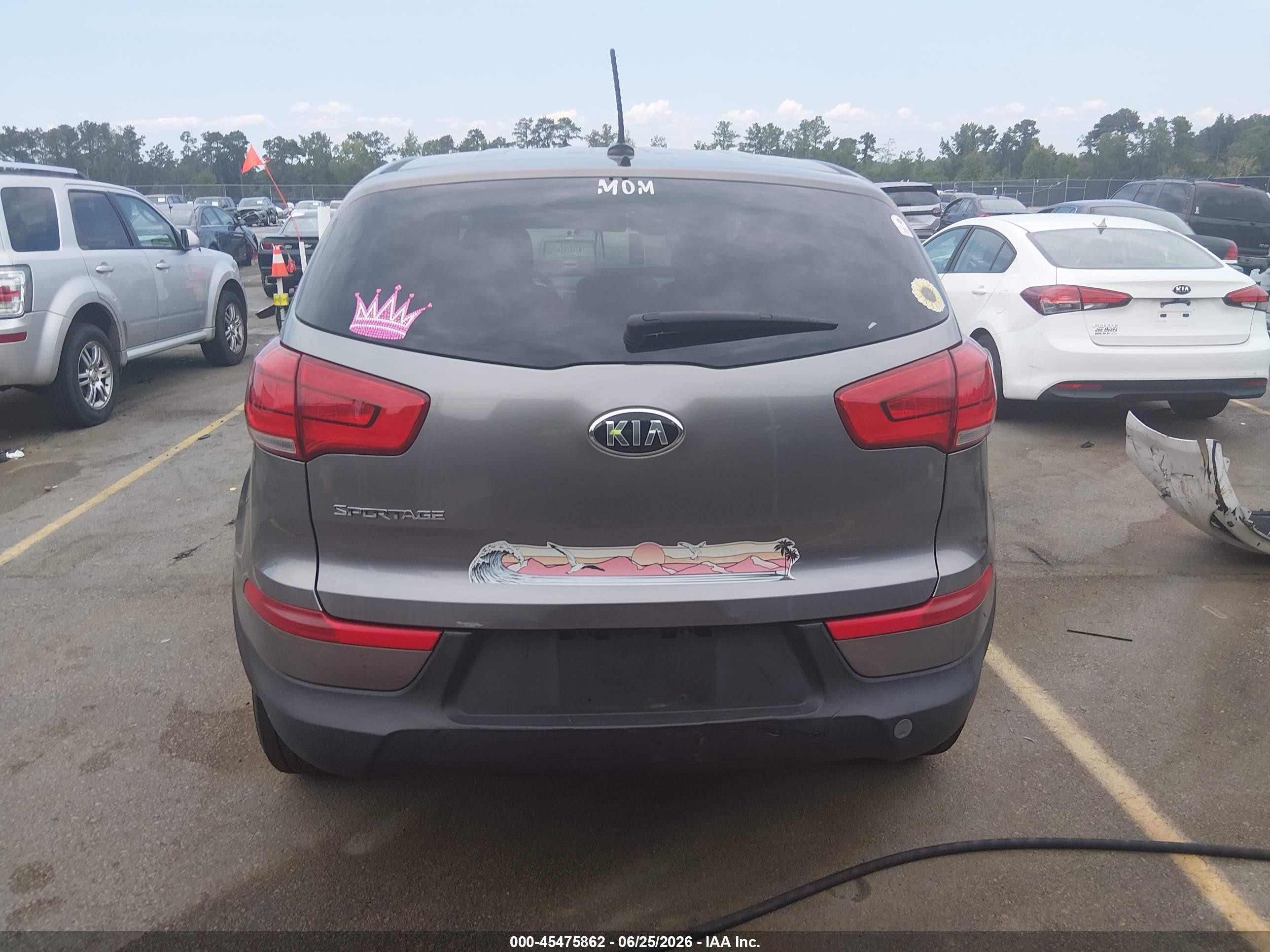 2015 Kia Sportage Lx Gray vin: KNDPBCAC0F7718408