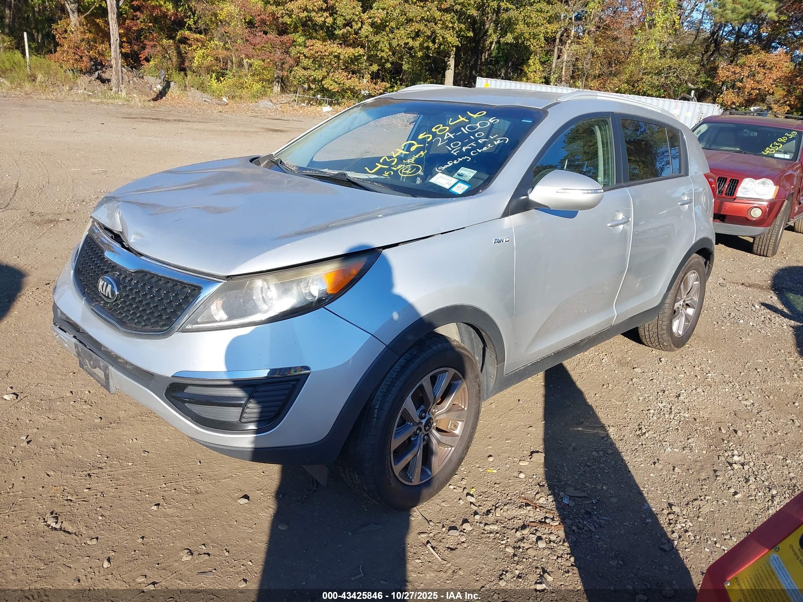 2015 Kia Sportage Lx Silver vin: KNDPBCAC0F7726492