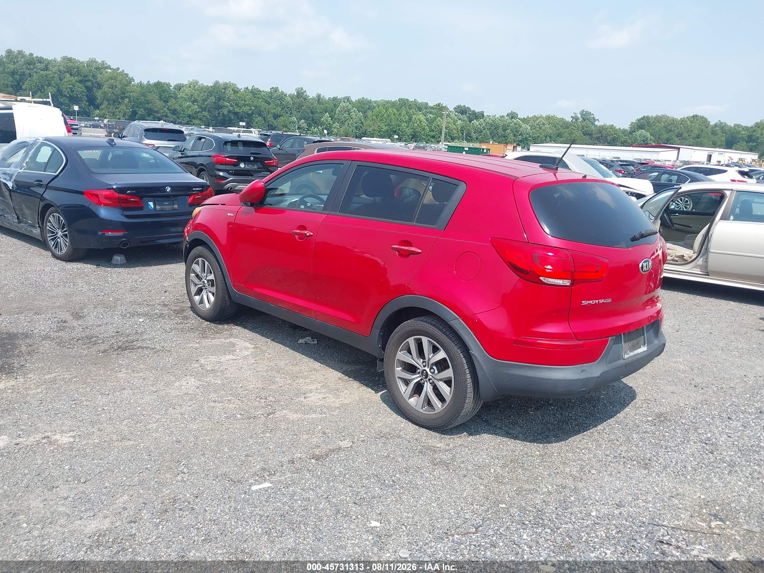 2015 Kia Sportage Lx Red vin: KNDPBCAC0F7761324