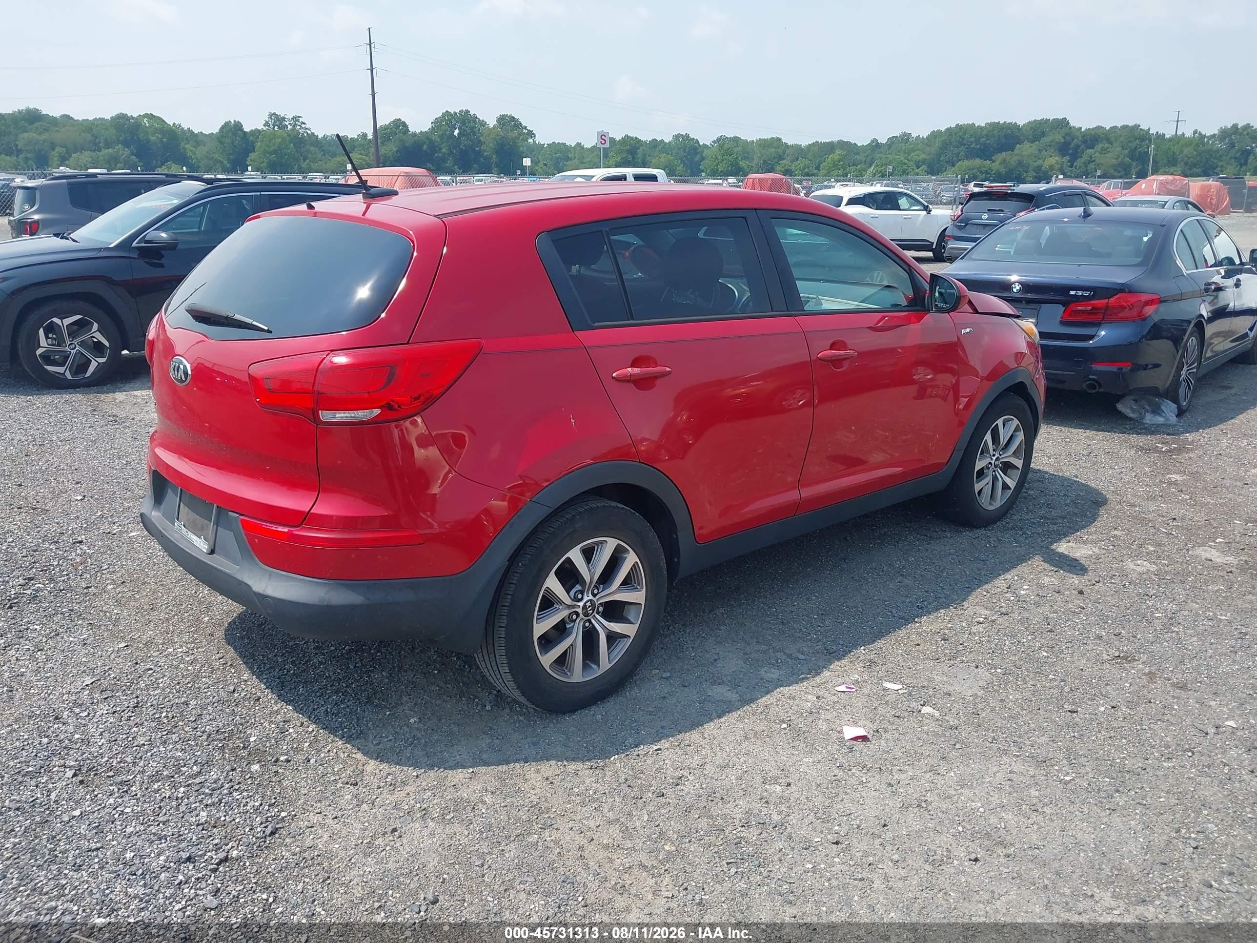 2015 Kia Sportage Lx Red vin: KNDPBCAC0F7761324