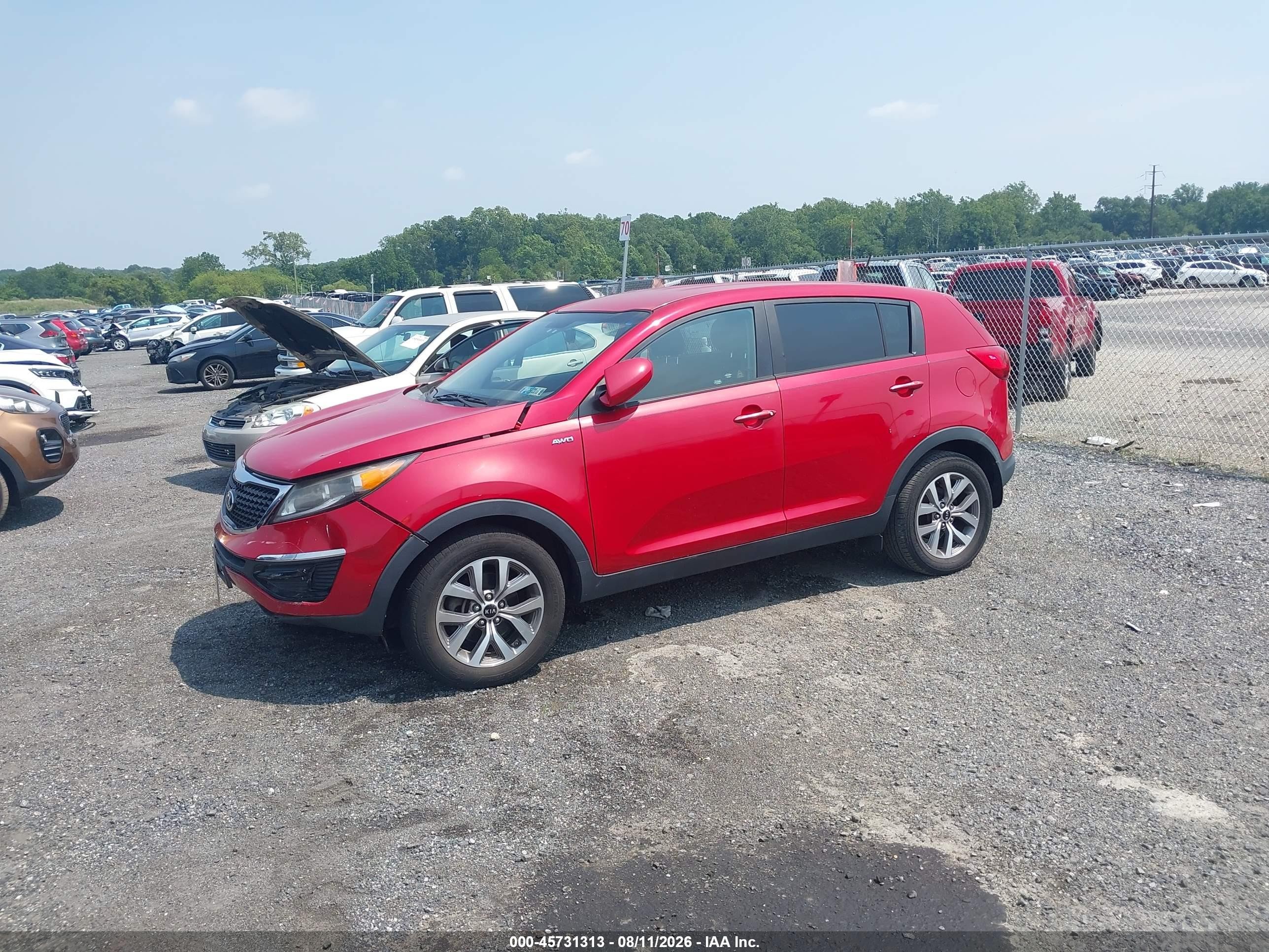 2015 Kia Sportage Lx Red vin: KNDPBCAC0F7761324