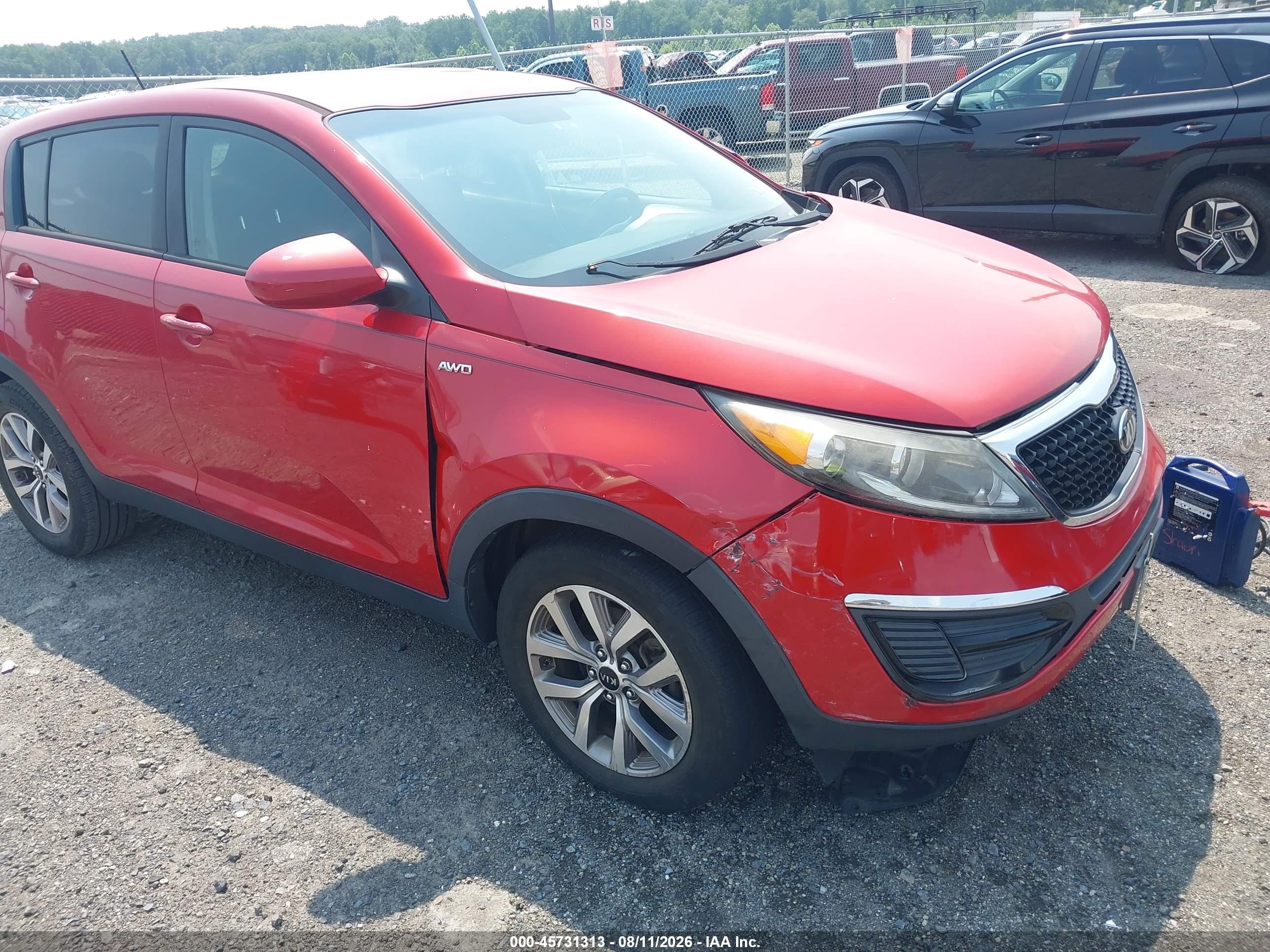 2015 Kia Sportage Lx Red vin: KNDPBCAC0F7761324