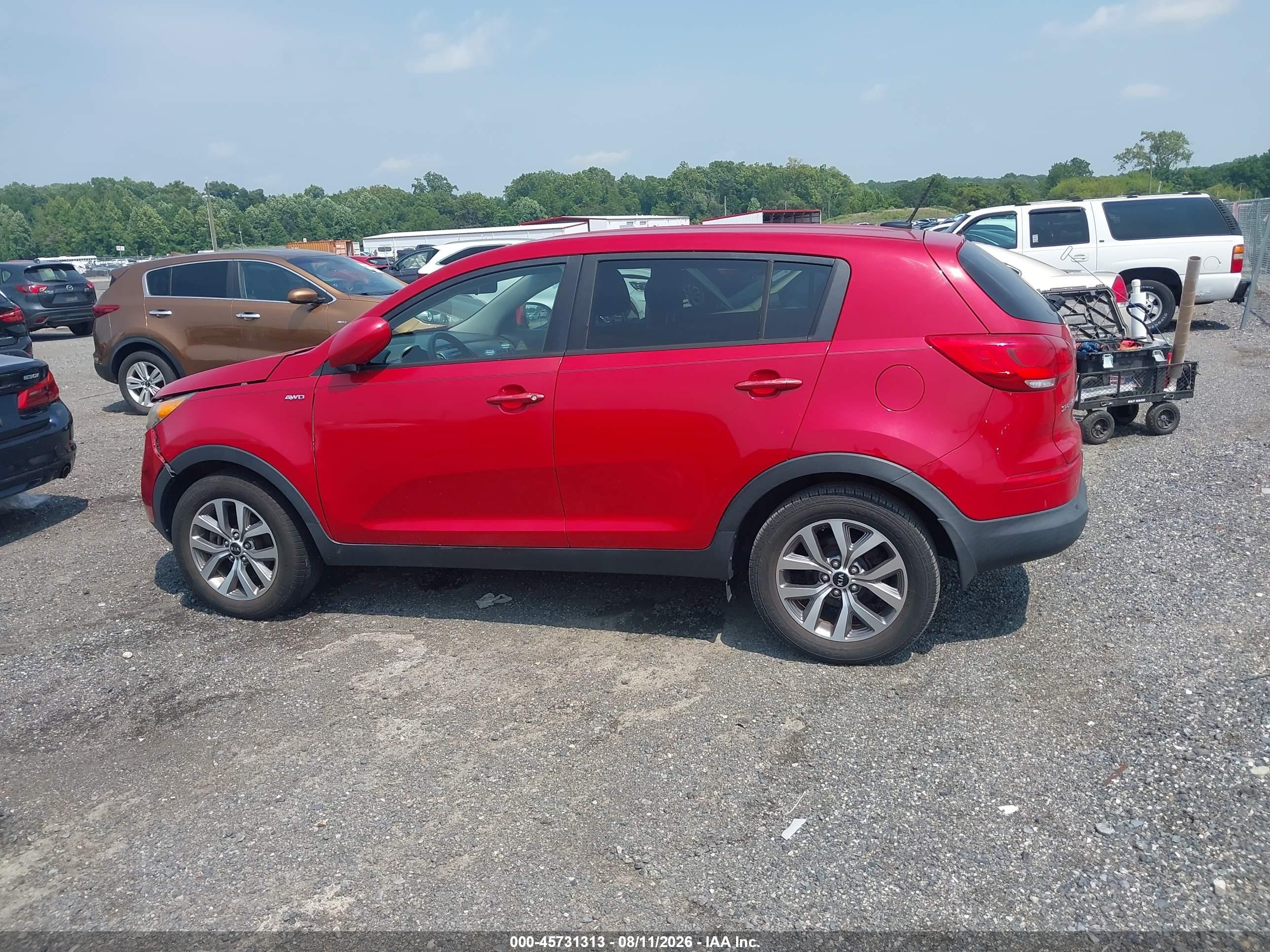 2015 Kia Sportage Lx Red vin: KNDPBCAC0F7761324