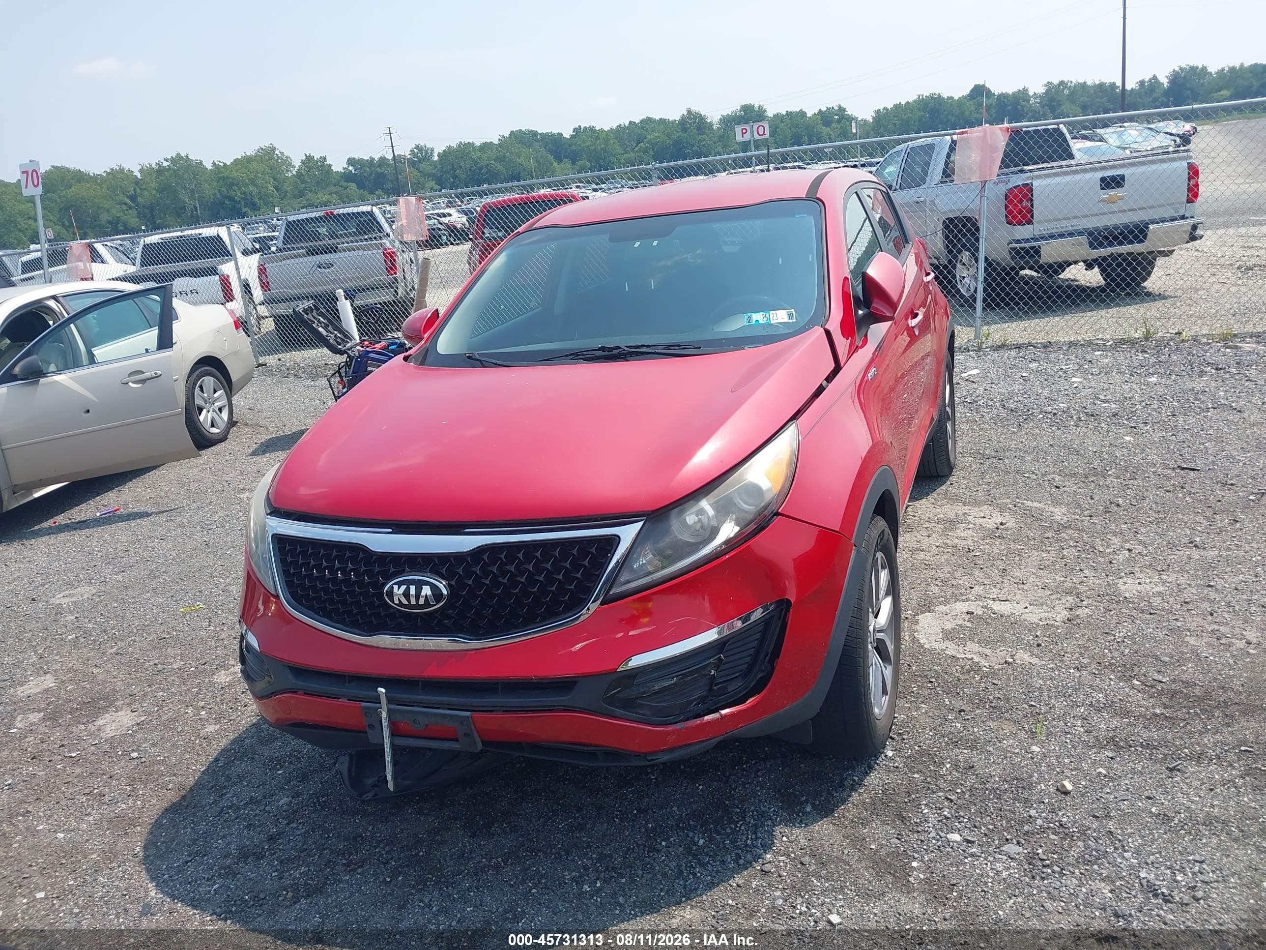 2015 Kia Sportage Lx Red vin: KNDPBCAC0F7761324