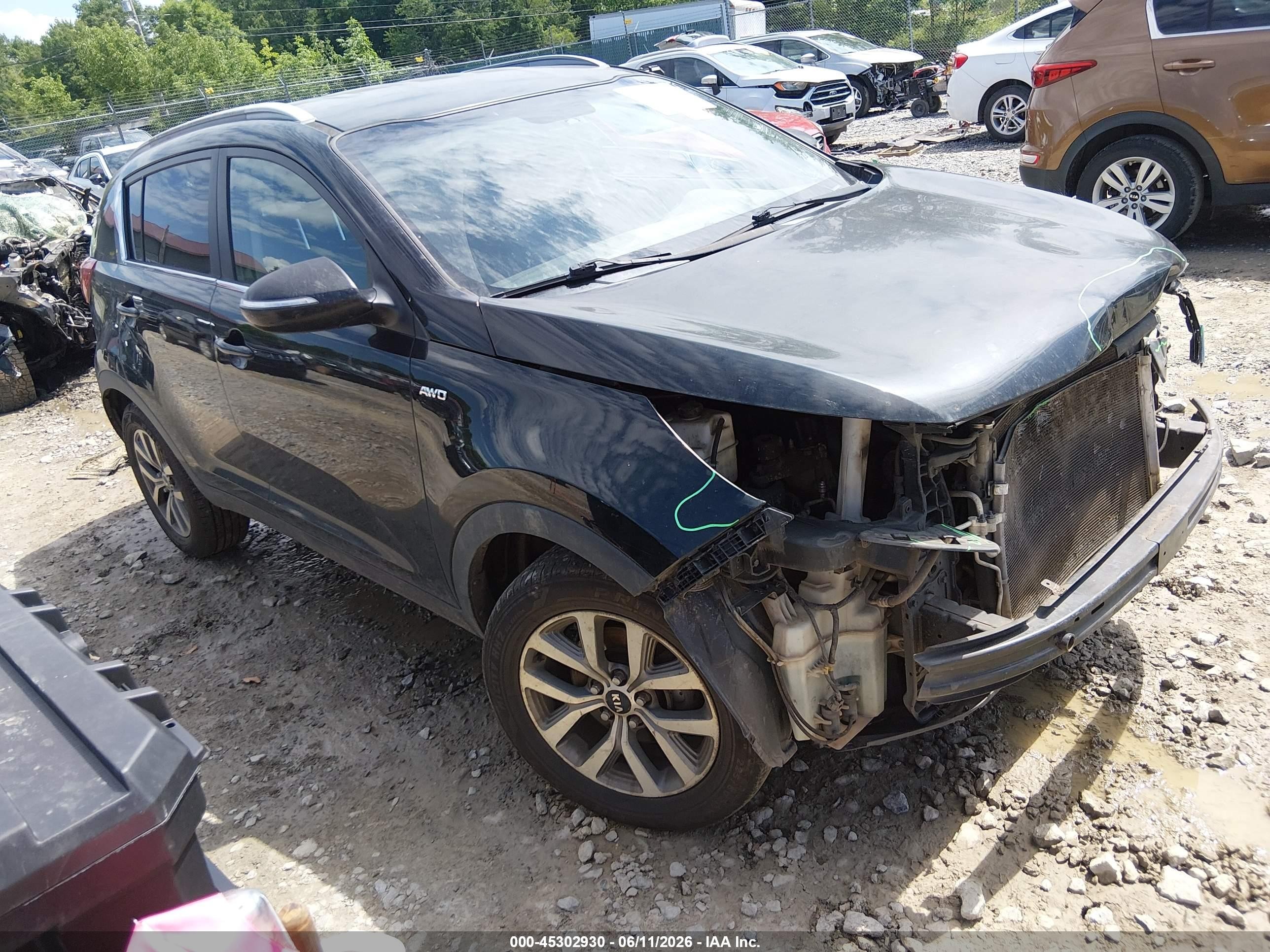 2015 Kia Sportage Lx Черный vin: KNDPBCAC0F7791133