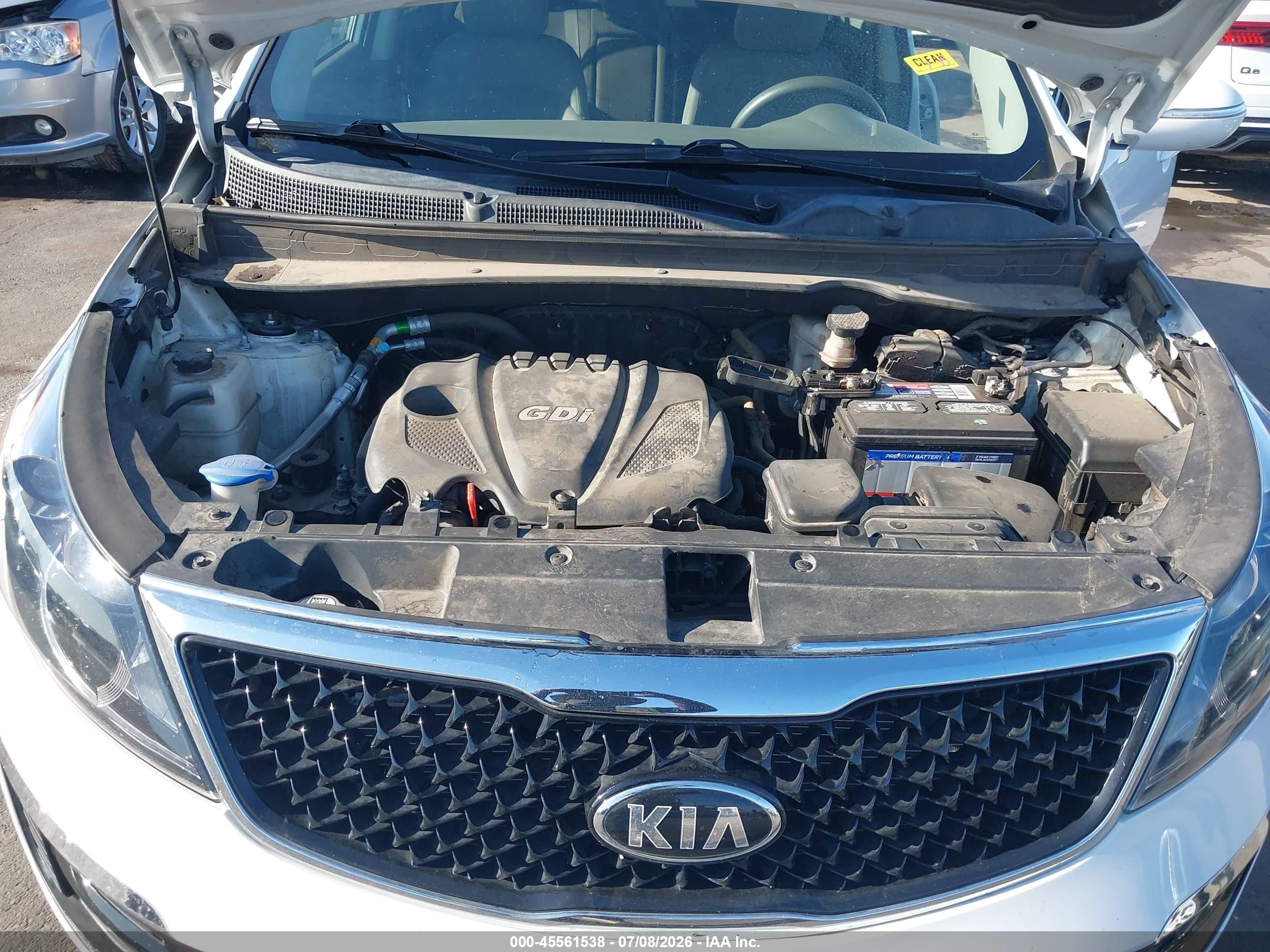 2014 Kia Sportage Lx White vin: KNDPBCAC1E7571028
