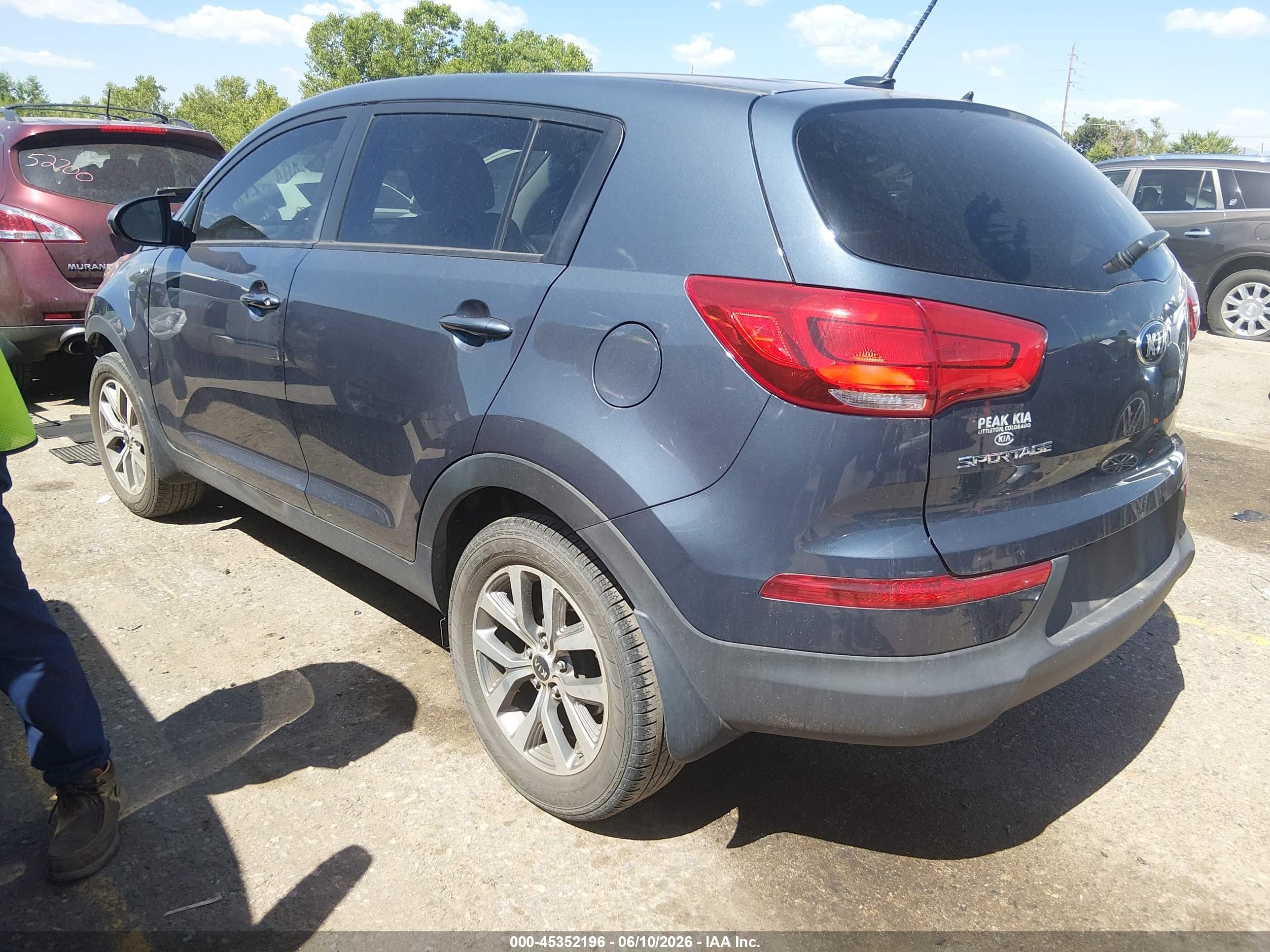 2014 Kia Sportage Lx Blue vin: KNDPBCAC1E7612306