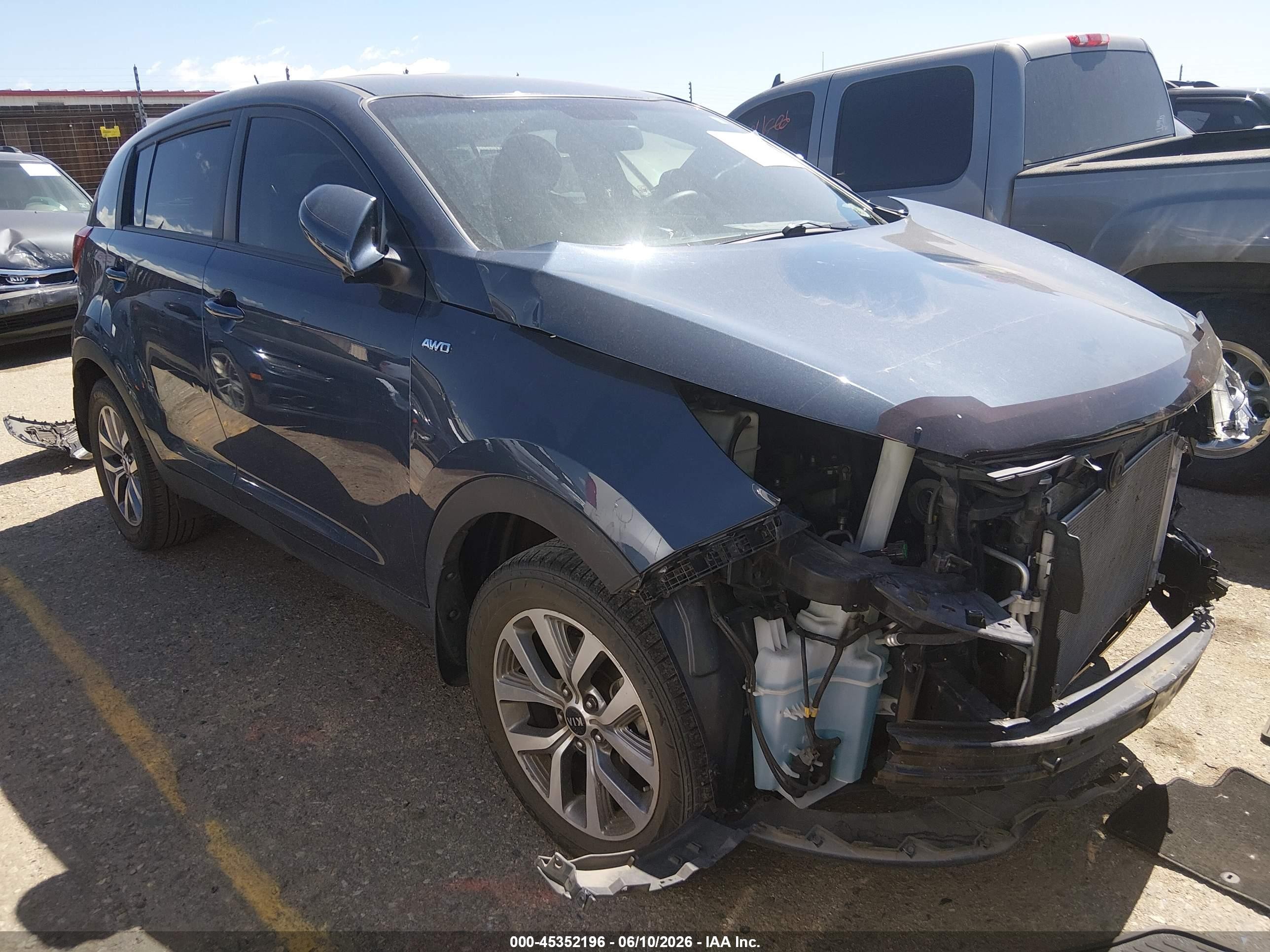 2014 Kia Sportage Lx Blue vin: KNDPBCAC1E7612306