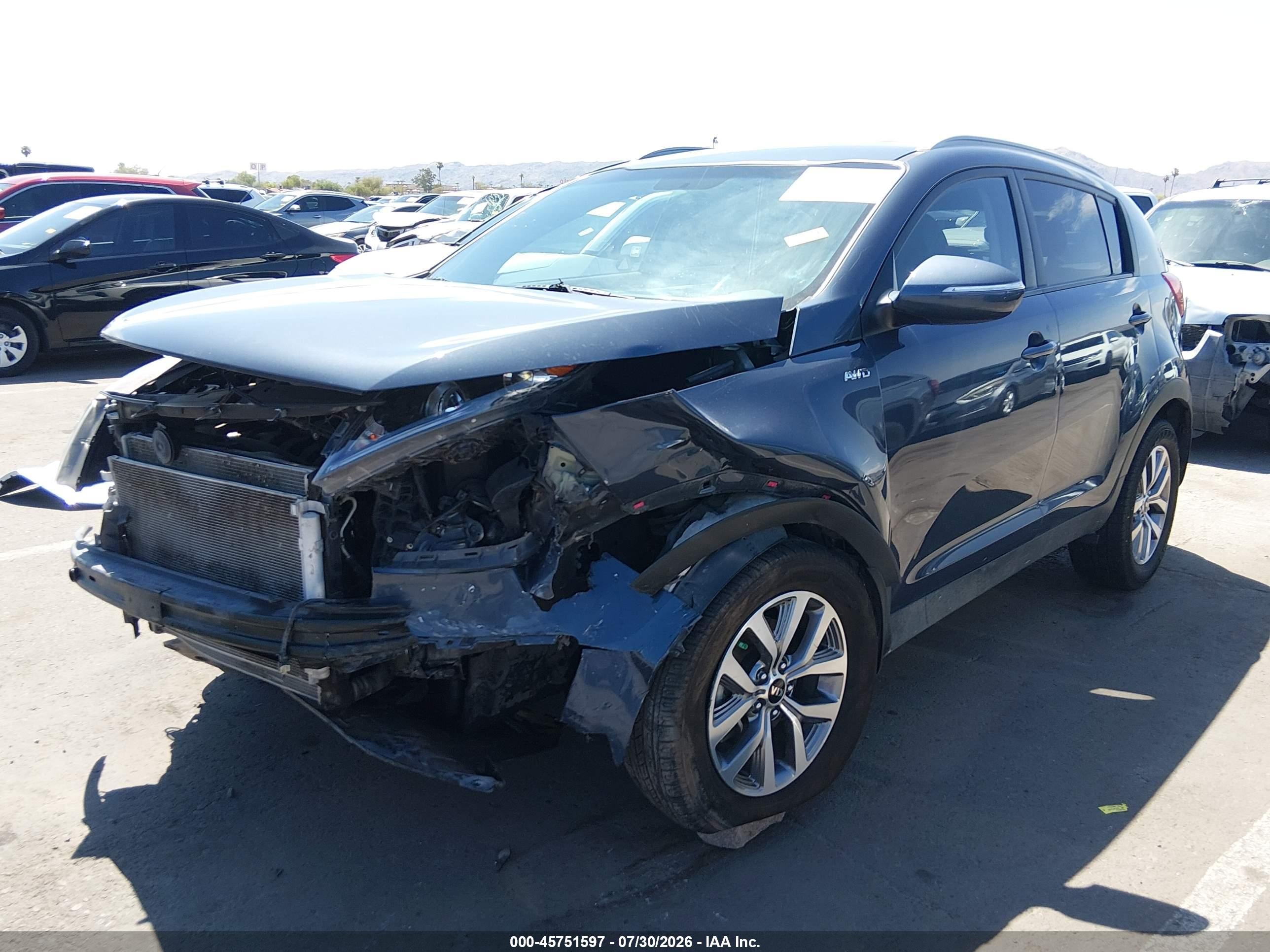 2014 Kia Sportage Lx Серый vin: KNDPBCAC1E7645564