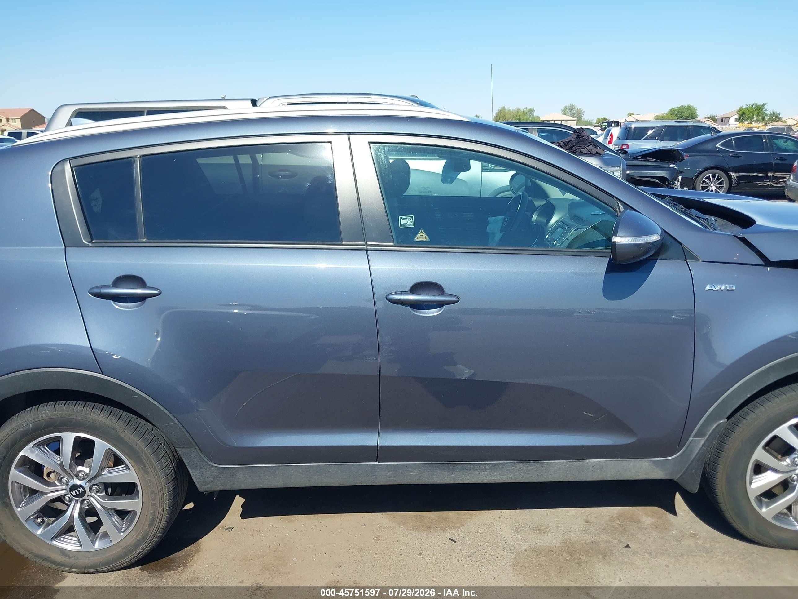 2014 Kia Sportage Lx Серый vin: KNDPBCAC1E7645564