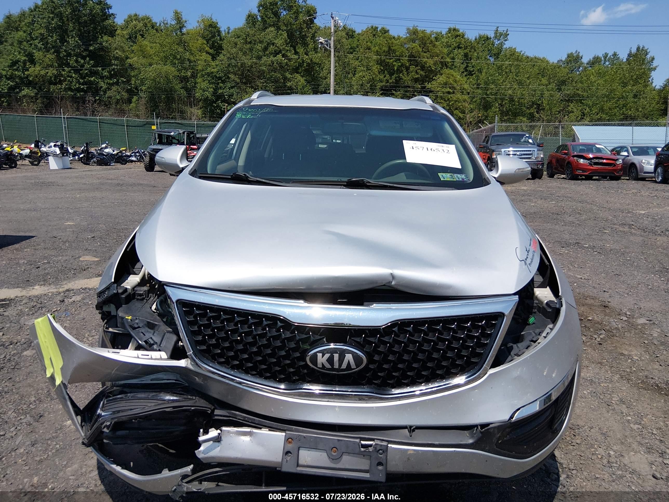 2014 Kia Sportage Lx Silver vin: KNDPBCAC1E7647153