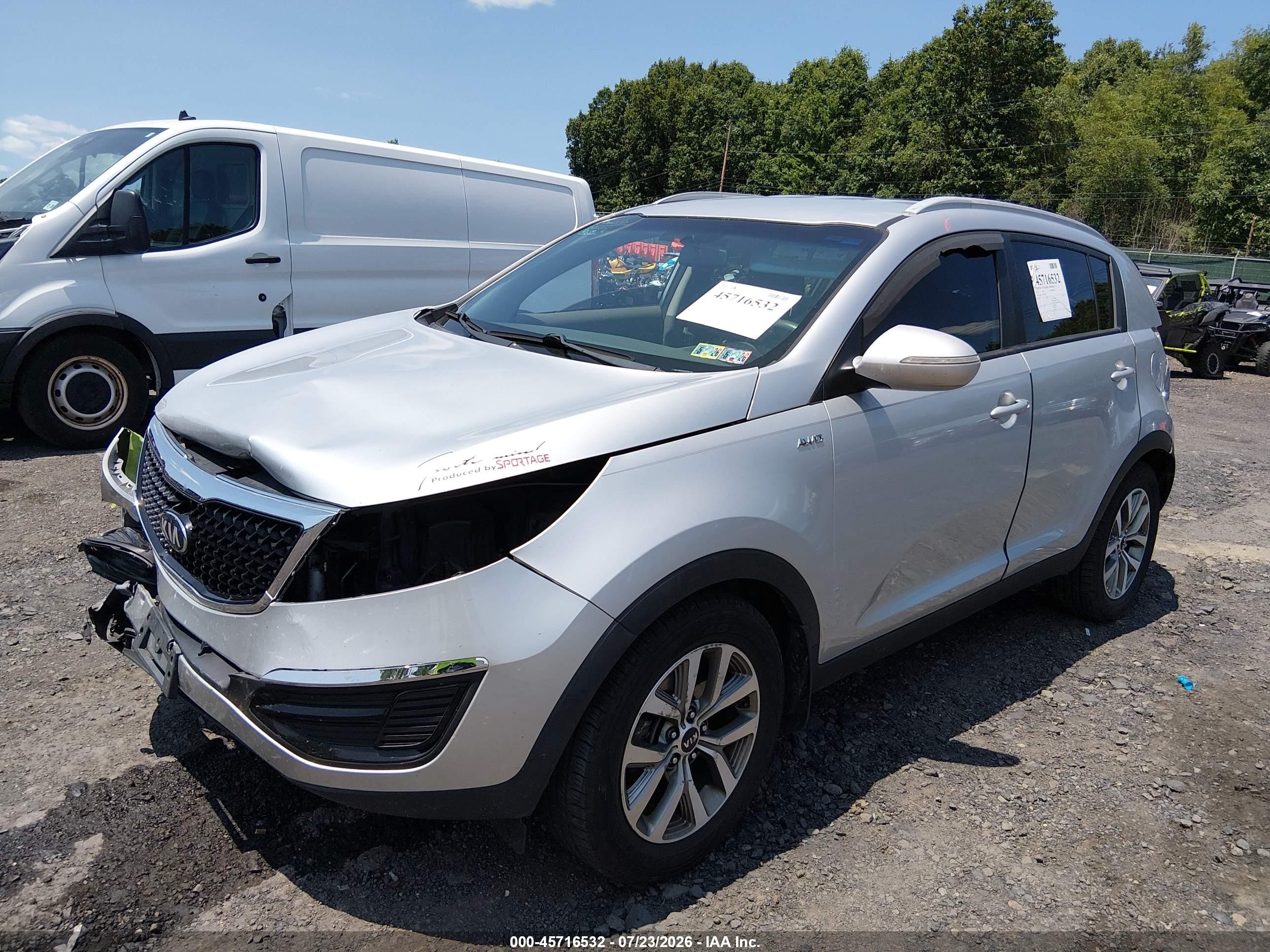 2014 Kia Sportage Lx Silver vin: KNDPBCAC1E7647153