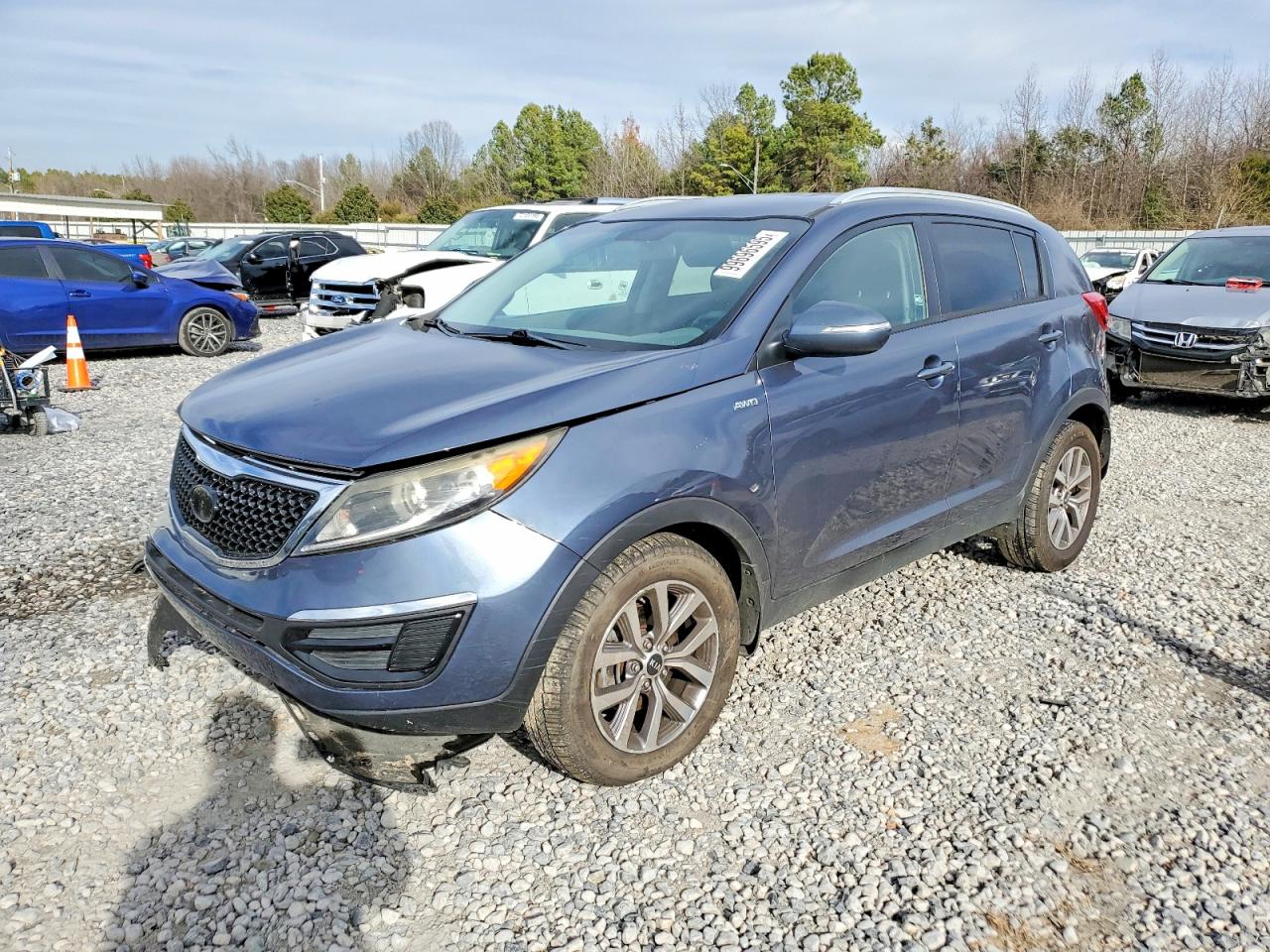 2015 Kia Sportage Lx Blue vin: KNDPBCAC1F7692787