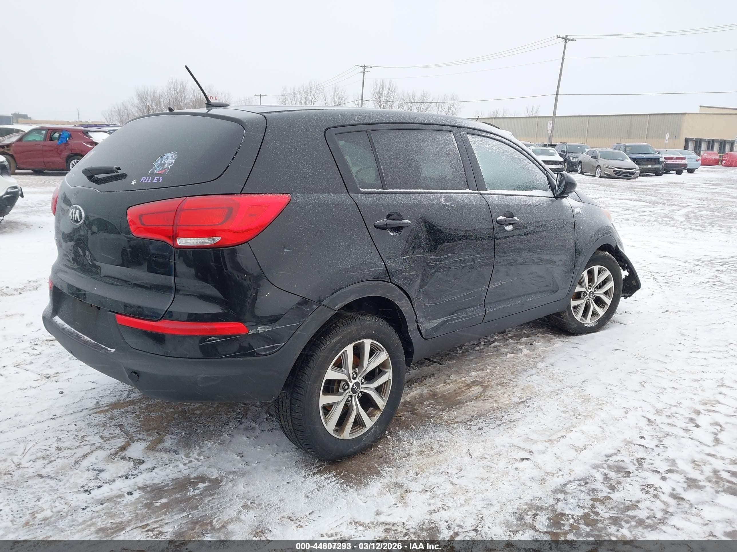 2015 Kia Sportage Lx Black vin: KNDPBCAC1F7701259