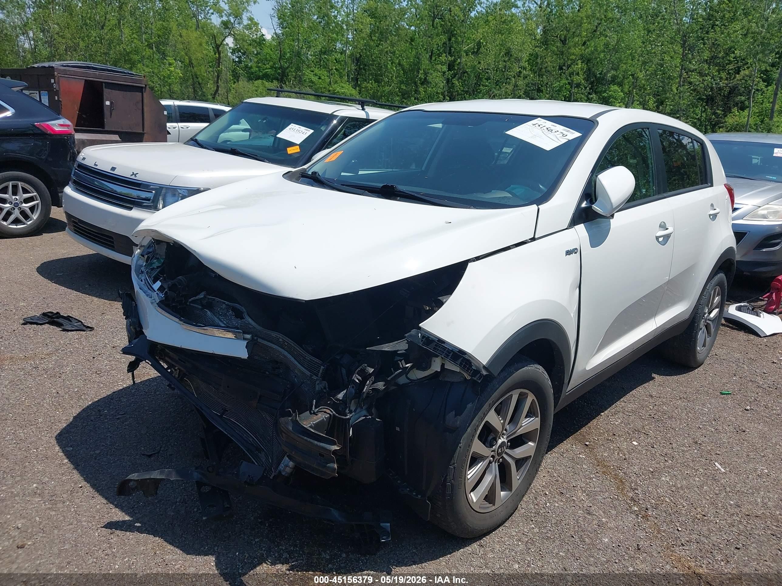 2015 Kia Sportage Lx Белый vin: KNDPBCAC1F7759078