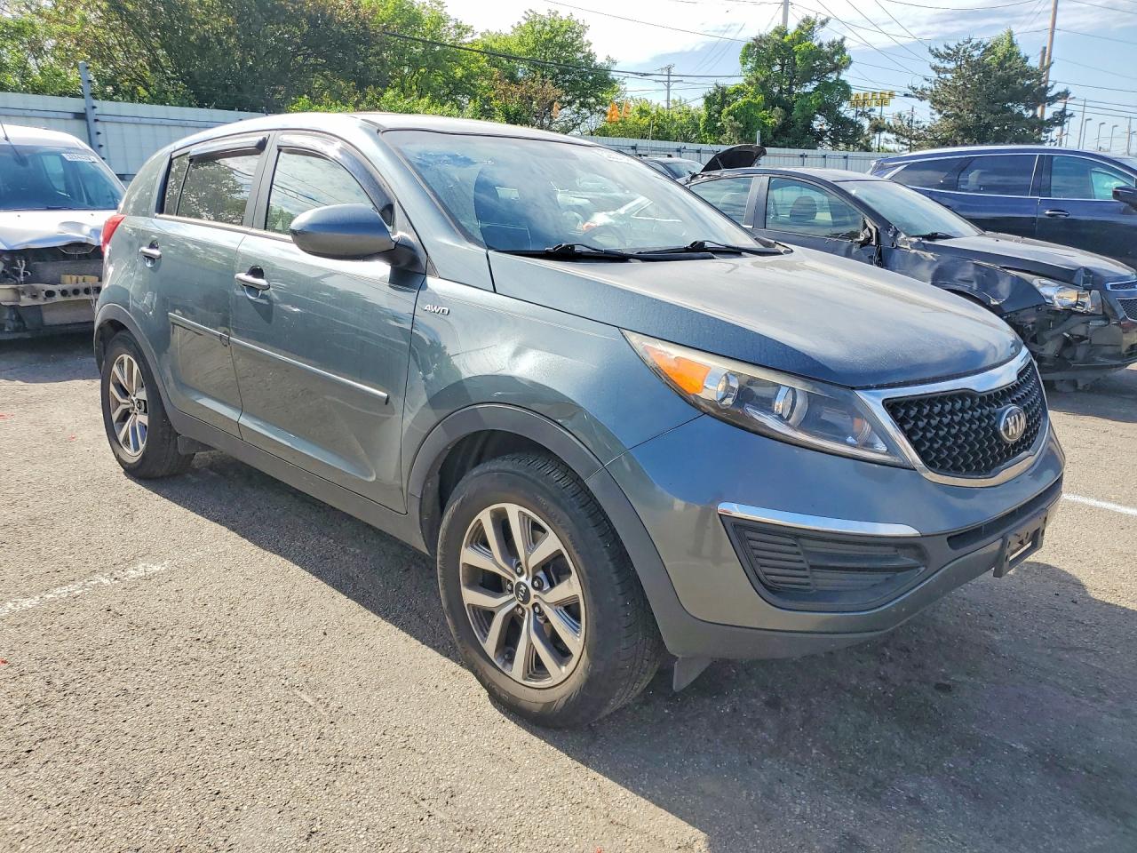 2015 Kia Sportage Lx Blue vin: KNDPBCAC1F7759307